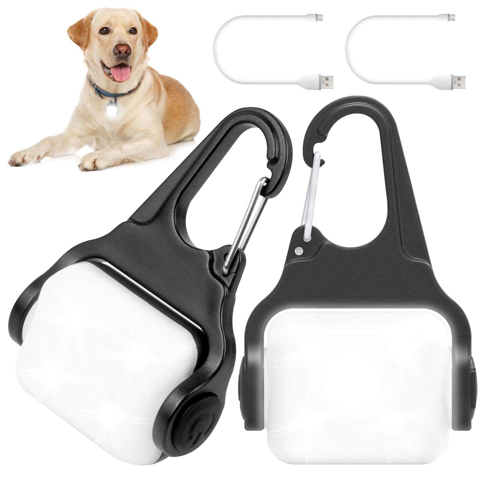 Dog Lights For Night Walking, Clip On Usb-C Rechargeable Dog Collar Light, 3 Light Modes Dog Light, Ip65 Waterproof Dog Night Light, Led Safety Light For Running, Camping, Climbing, Bike, 2 Pack
