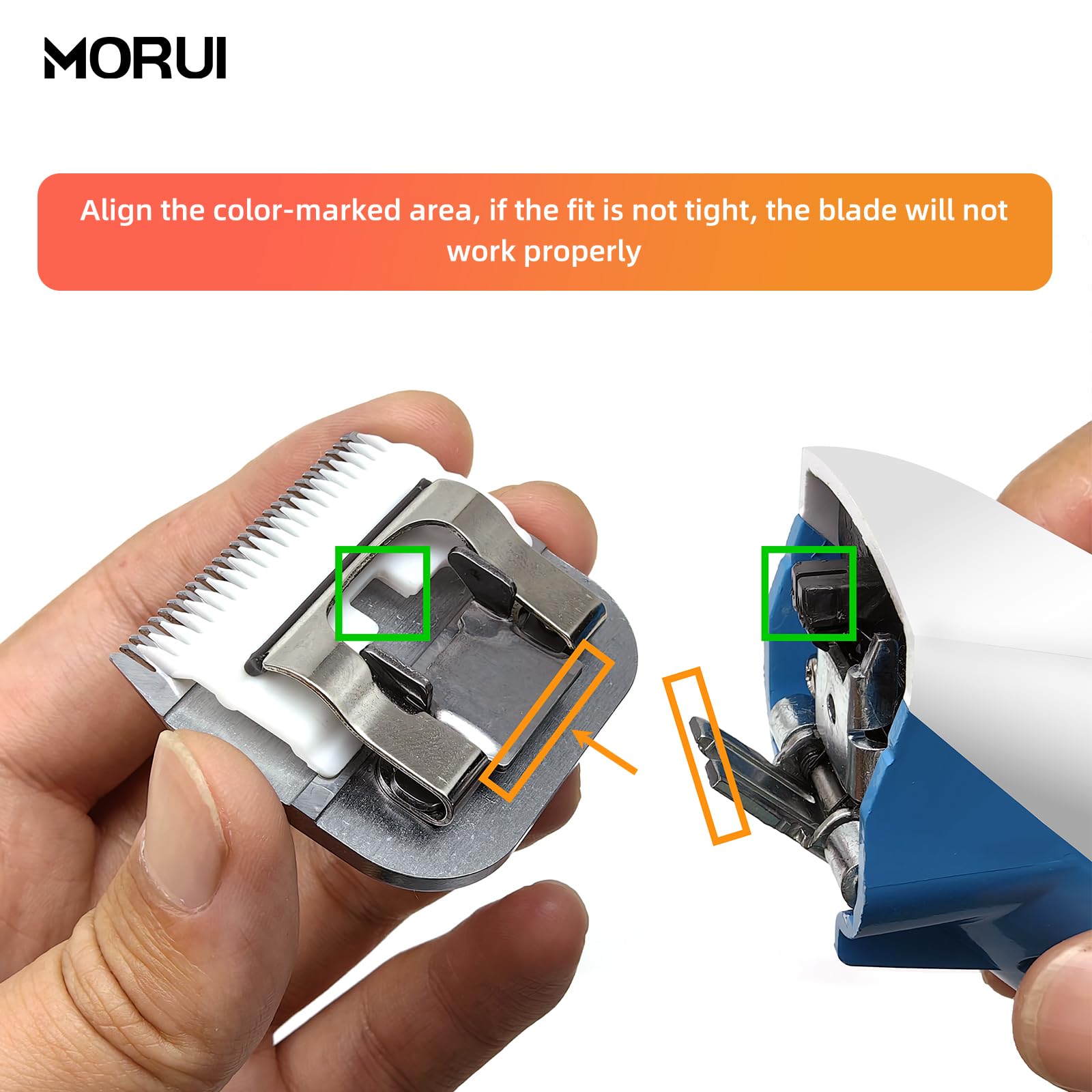 Morui 5F Cut Length 1/4   (6.3Mm) Detachable Ceramic Pet Dog Clipper Blades Compatible With Most Andis,Oster A5 Wahl Km Series C