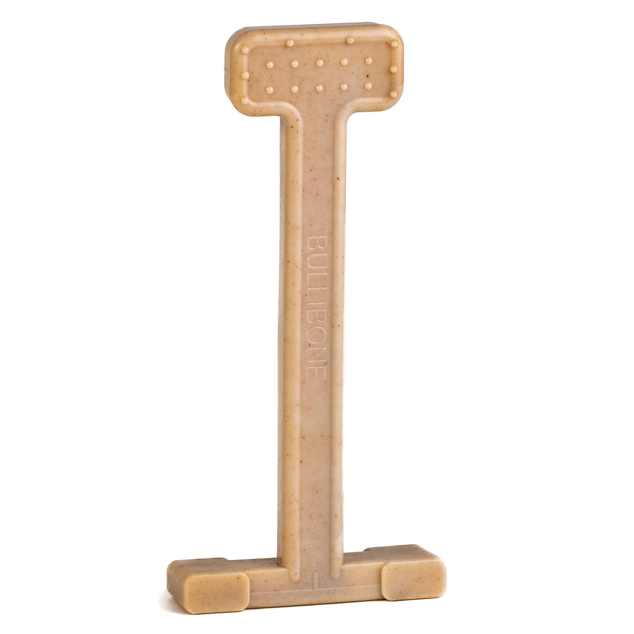 Bullibone Nylon Dog Chew Toy Nylon Bone - Improves Dental Hygiene, Easy To Grip Bottom, And Permeated With Flavor (Beef, Large -