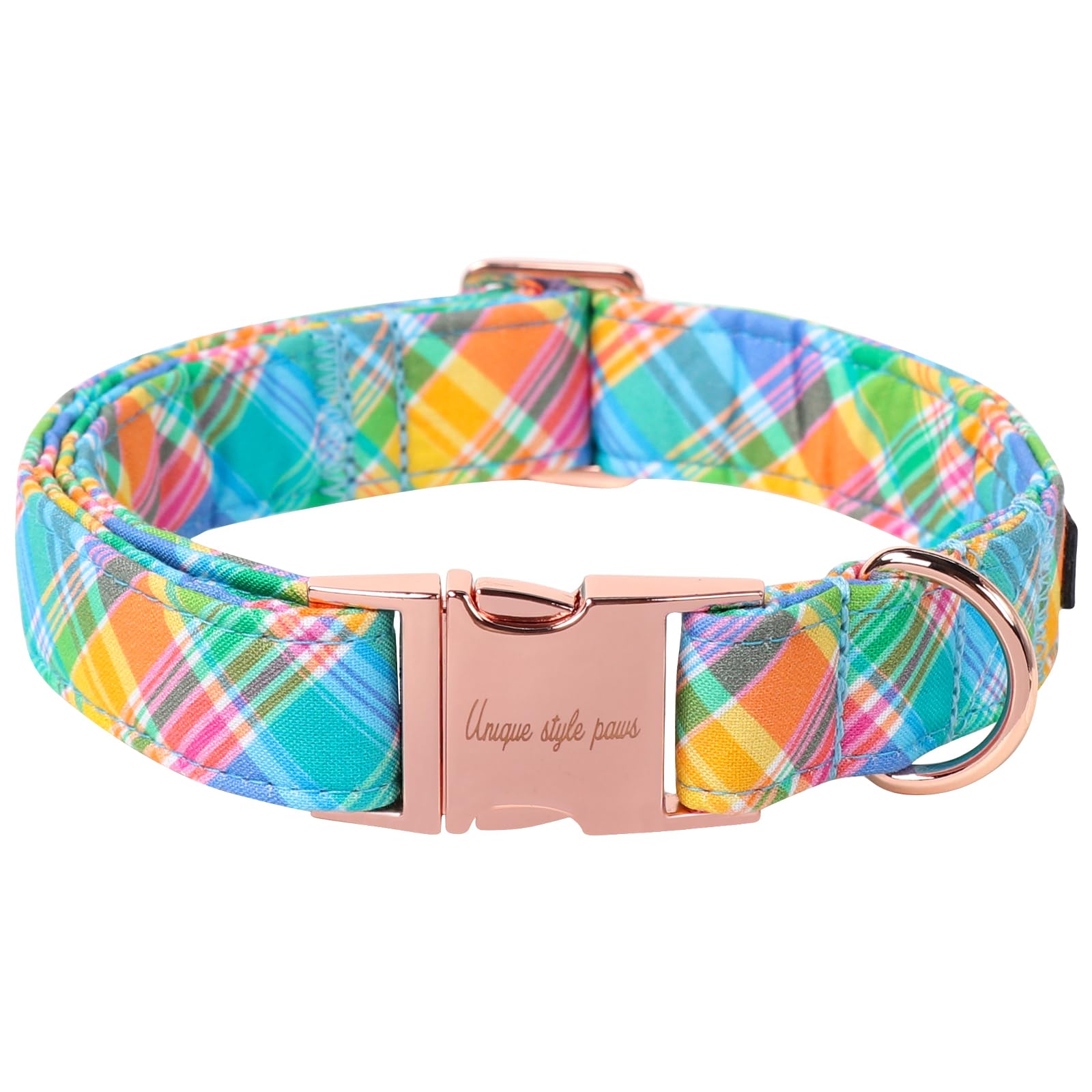 Unique Style Paws Easter Dog Collar Plastic Buckle Puppy Collar Colorful Plaid Puppy Collars For Small Medium Large Boys Girls D
