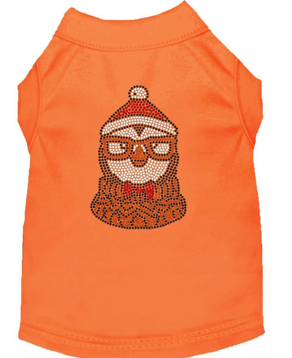 Hipster Penguin Rhinestone Dog Shirt Orange Med 12