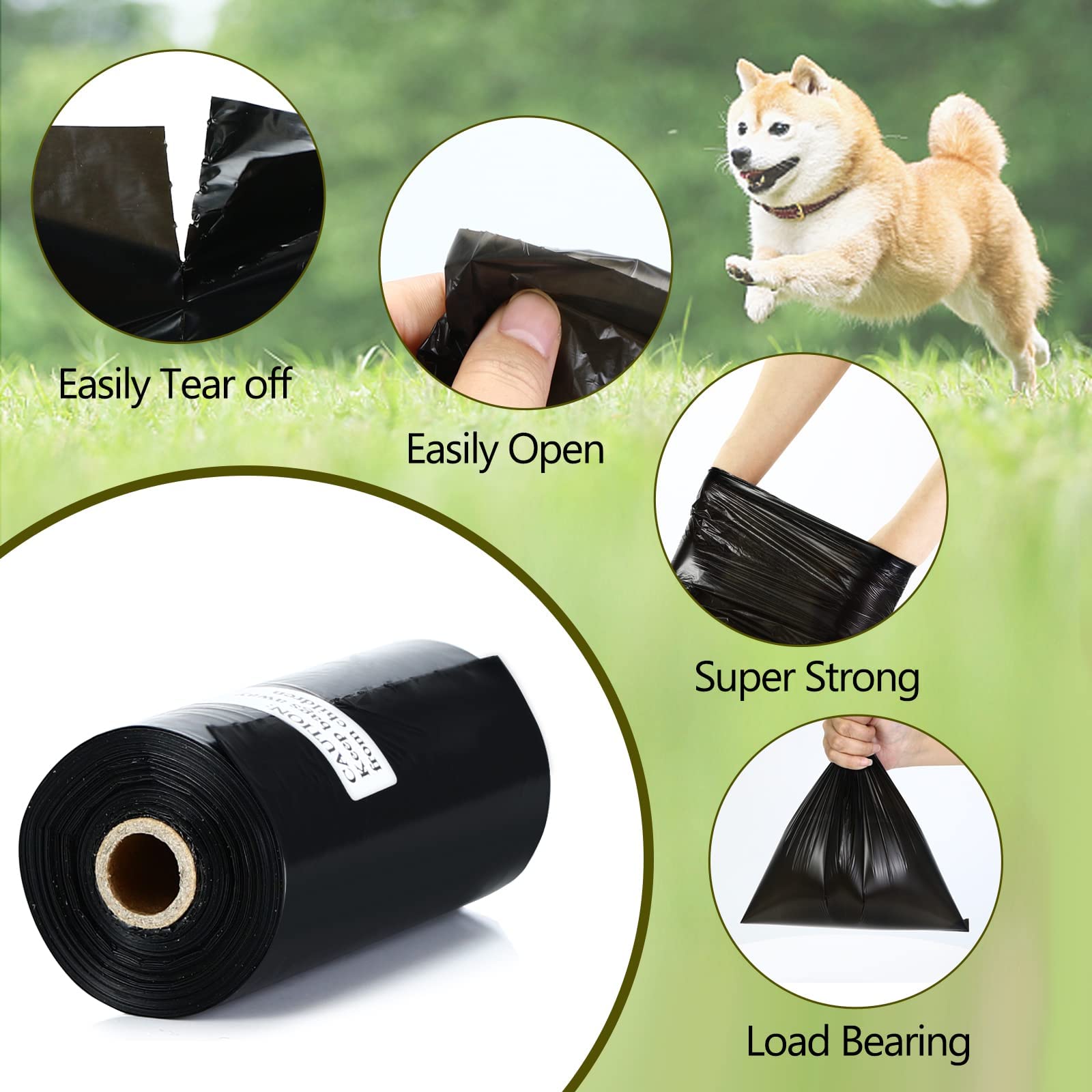 Dog Poop Bag 1140 Counts 57 Rolls, Unscented Doggy Poop Bags, Leak-Proof Dog Bags For Poop, Dog Waste Bags With Dispenser (13 X 9 Inches)