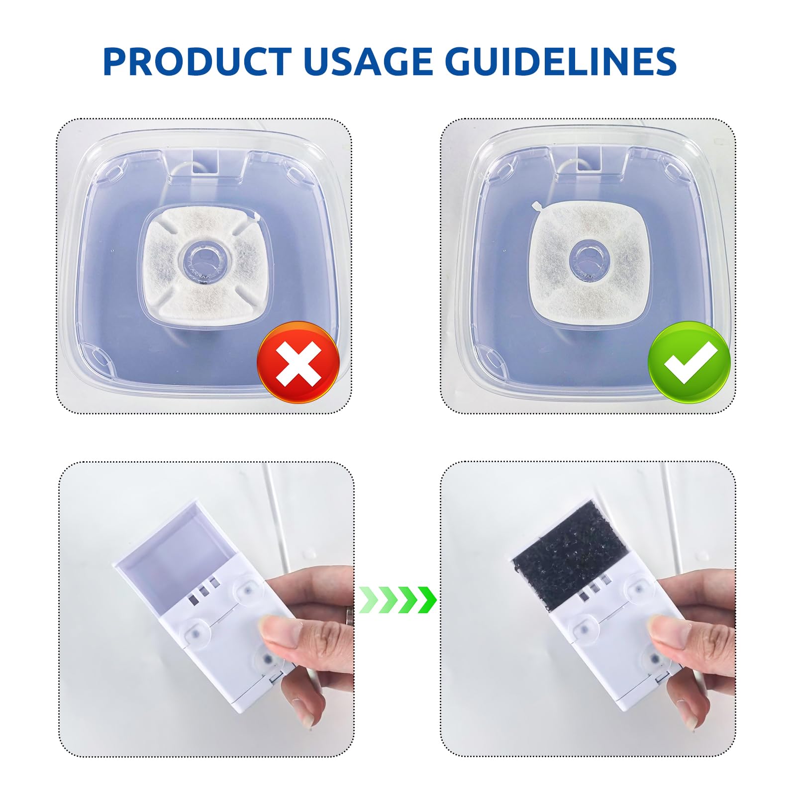 40 Pack Cat Water Fountain Filters Replacement,Compatible With Veken For 67 Oz/2L, 85 Oz/2.5L, 95 Oz/2.5L, 135 Oz/4L Automatic P