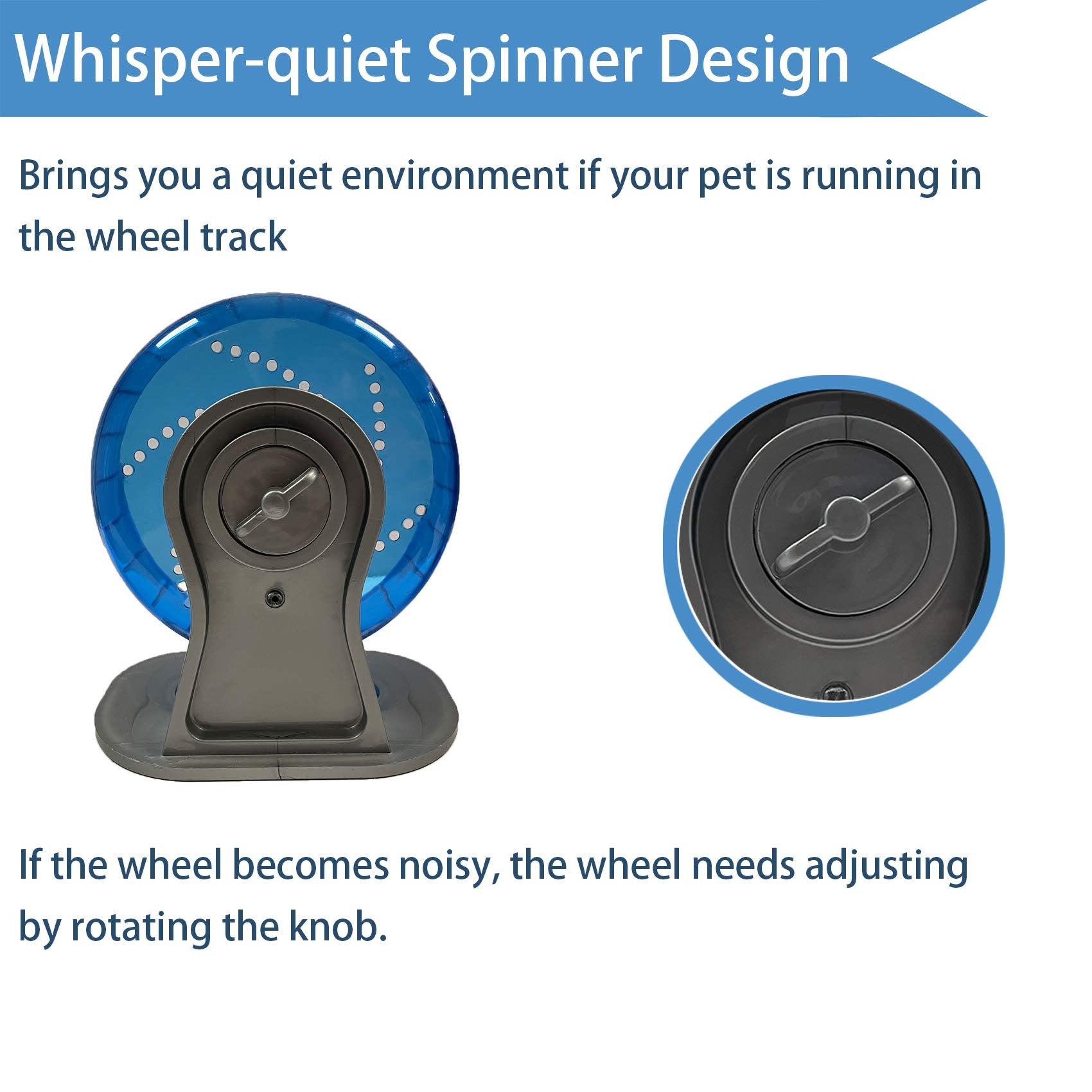 Petest Hamster Exercise Wheel, Silent Spinner Hamster Running Wheels, Diameter 6.7 Inch, Blue