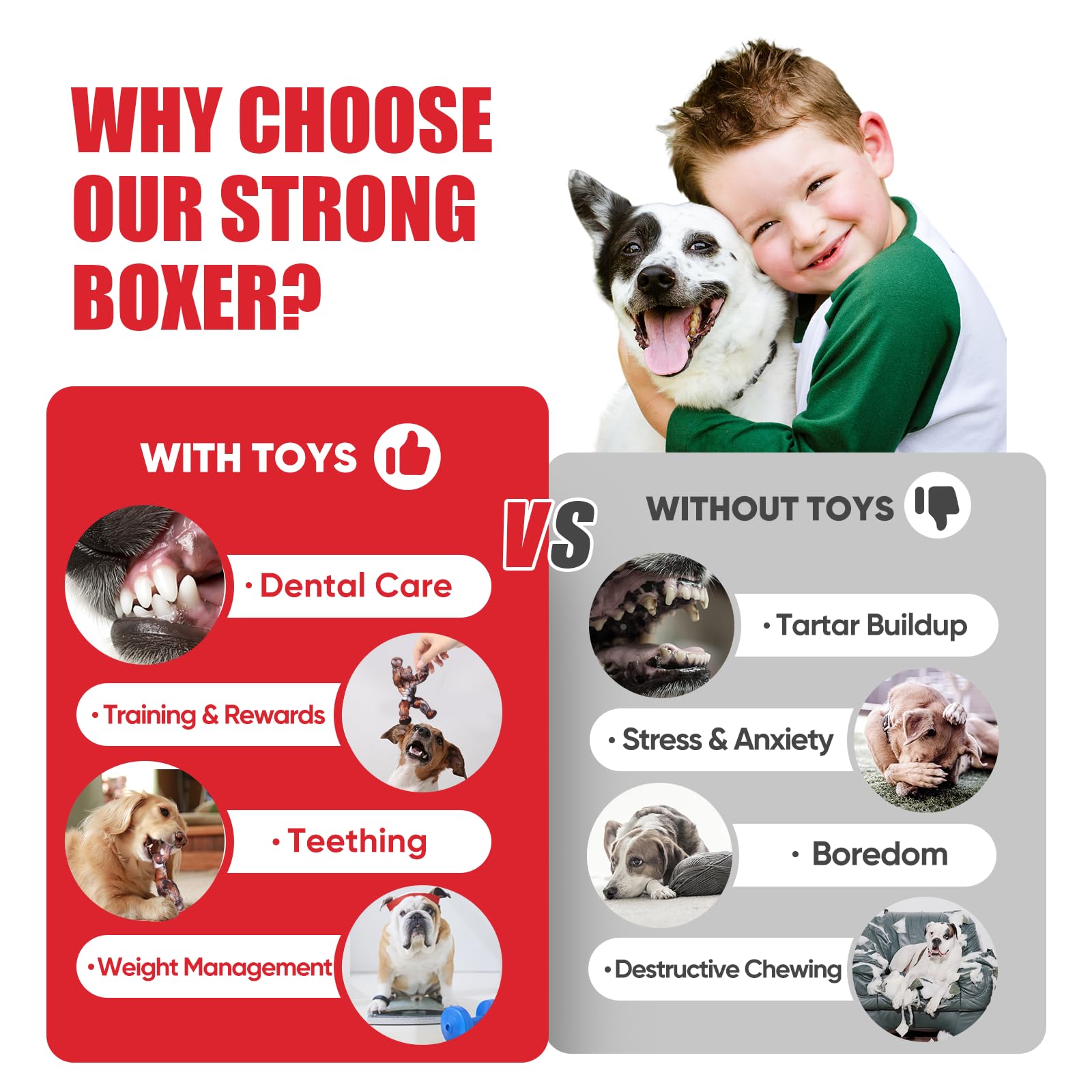 Zinbo Dog Toys For Aggressive Chewers, Indestructible Dog Toys, Tough Dog Toys For Aggressive Chewers Medium/Large Breed, Real B