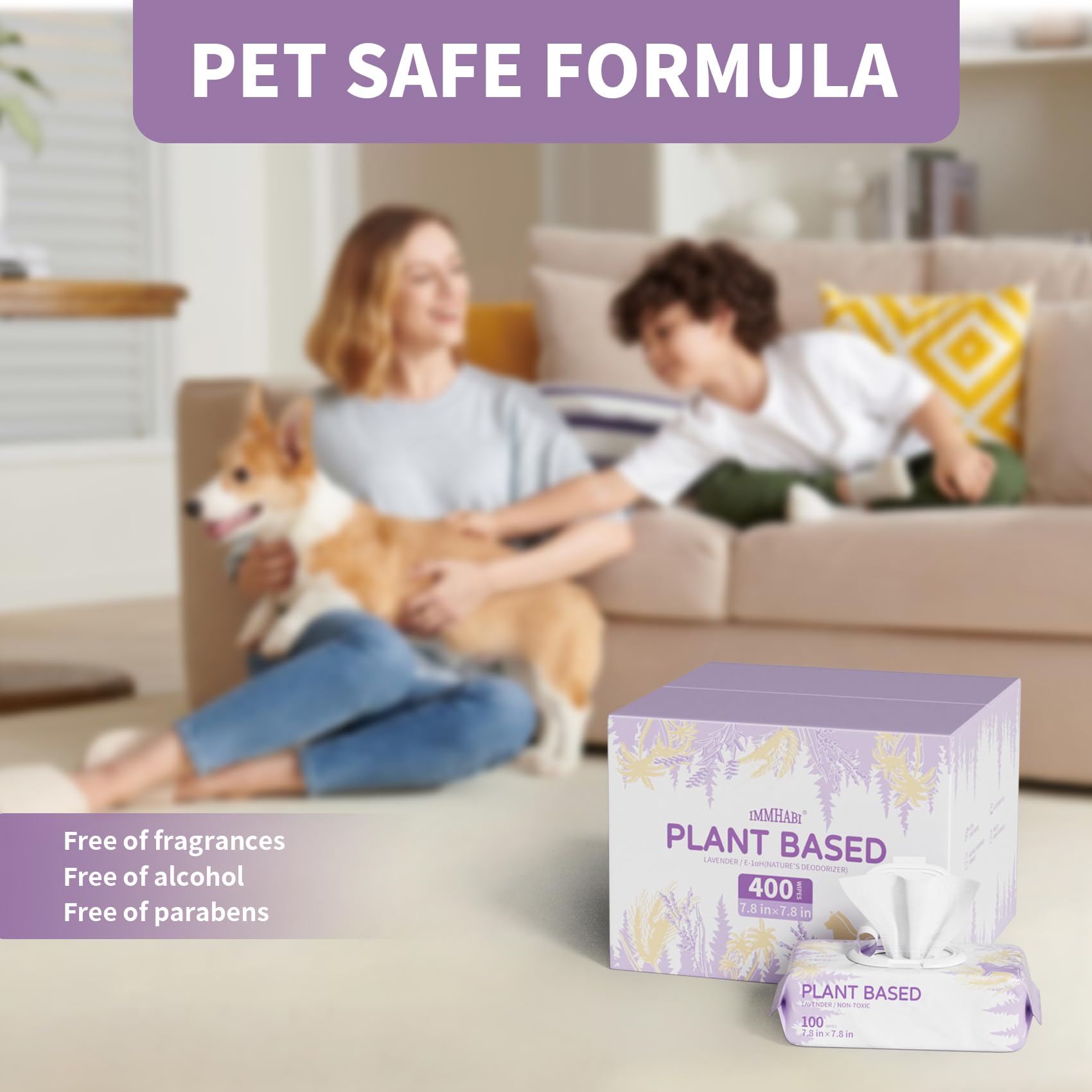 Dog Wipes For Paws And Butt Plant Based Hypoallergenic Pets Cleansing & Deodorizing Anal Gland Hygienic Puppy Wipes For Dogs Fac
