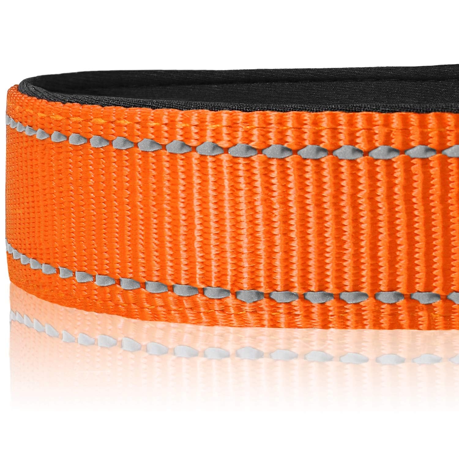 Joytale Reflective Dog Collar,Soft Neoprene Padded Breathable Nylon Pet Collar Adjustable For Extra Large Dogs,Orange,Xl