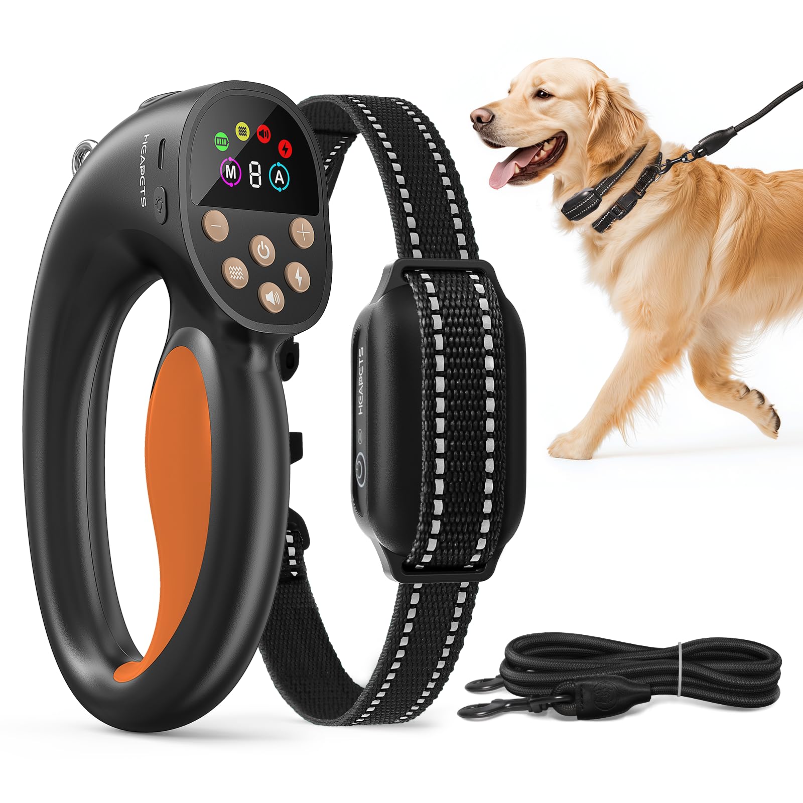 Anti-Tugging Dog Training Collar With Remote Control, Auto Leash Pulling Stop, 1600Ft Electric Collars With Beep, Vibration, Saf