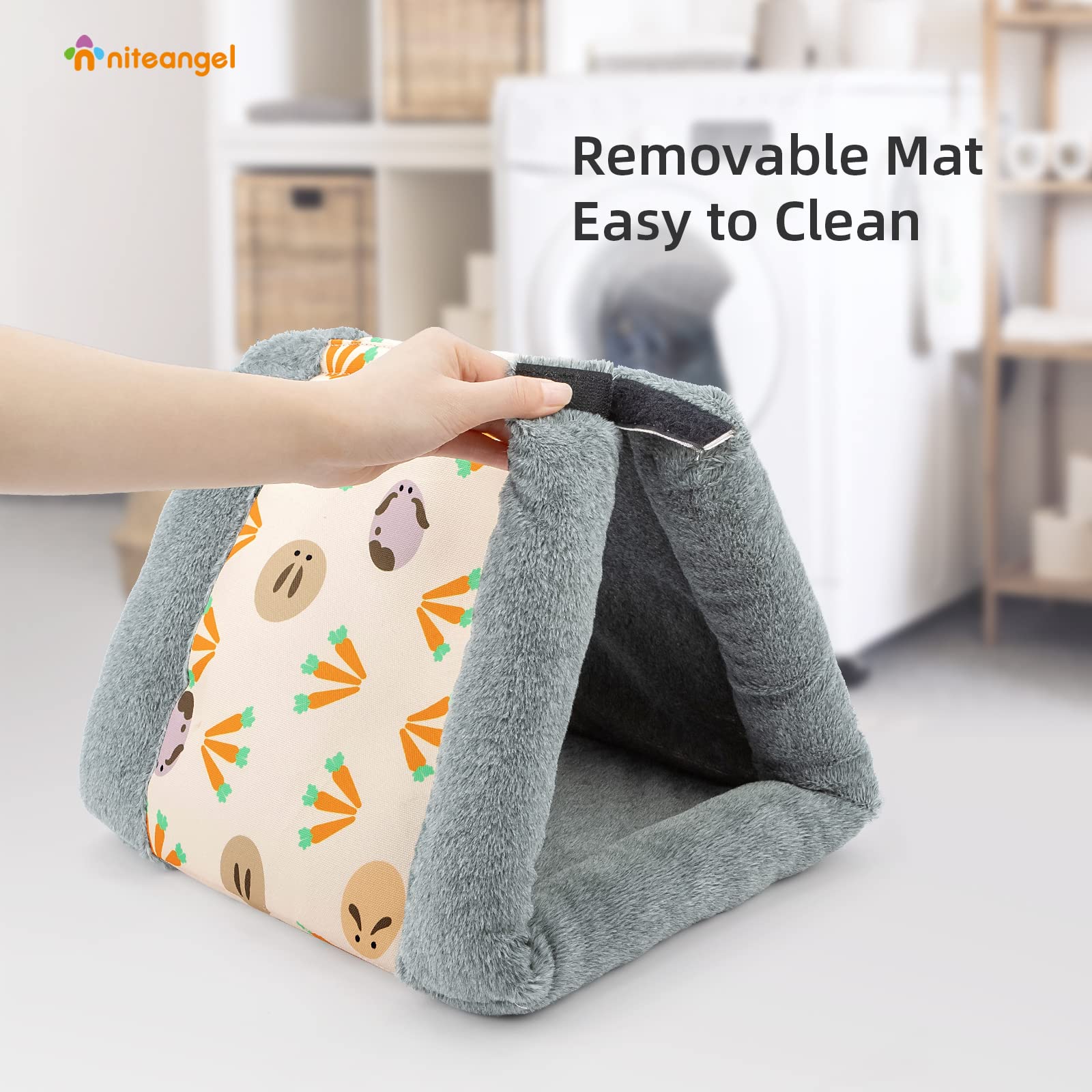 Niteangel Foldable Guinea Pig Tent Bed & Warm Tunnel For Rabbit Ferret Chinchilla Bunny Rats Or Other Small Animals