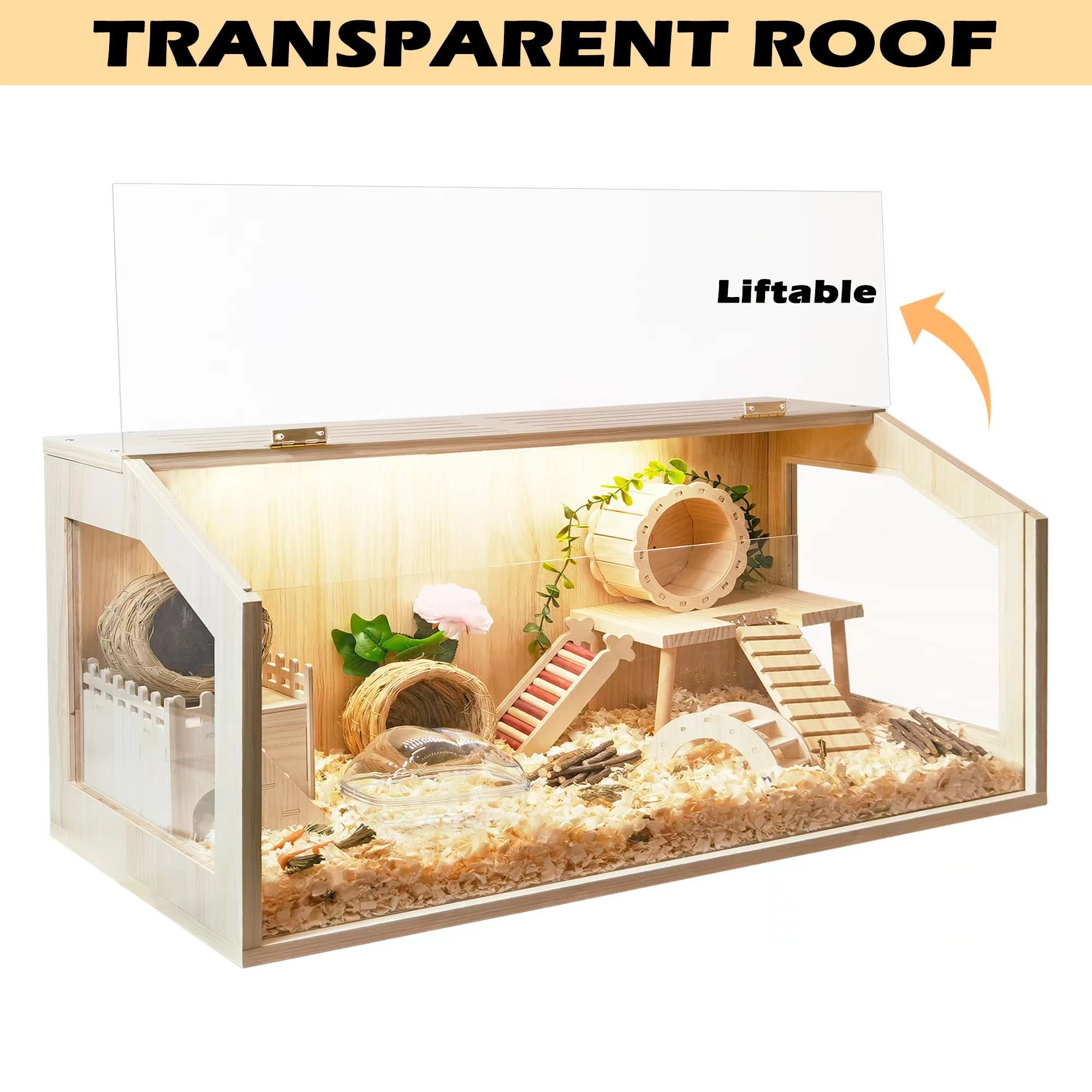 Prolee Hamster Cage Chew Proof, Guinea Pig Cages, Mice and Rat Habitat Openable Top, Hamster Habitat Solid Built