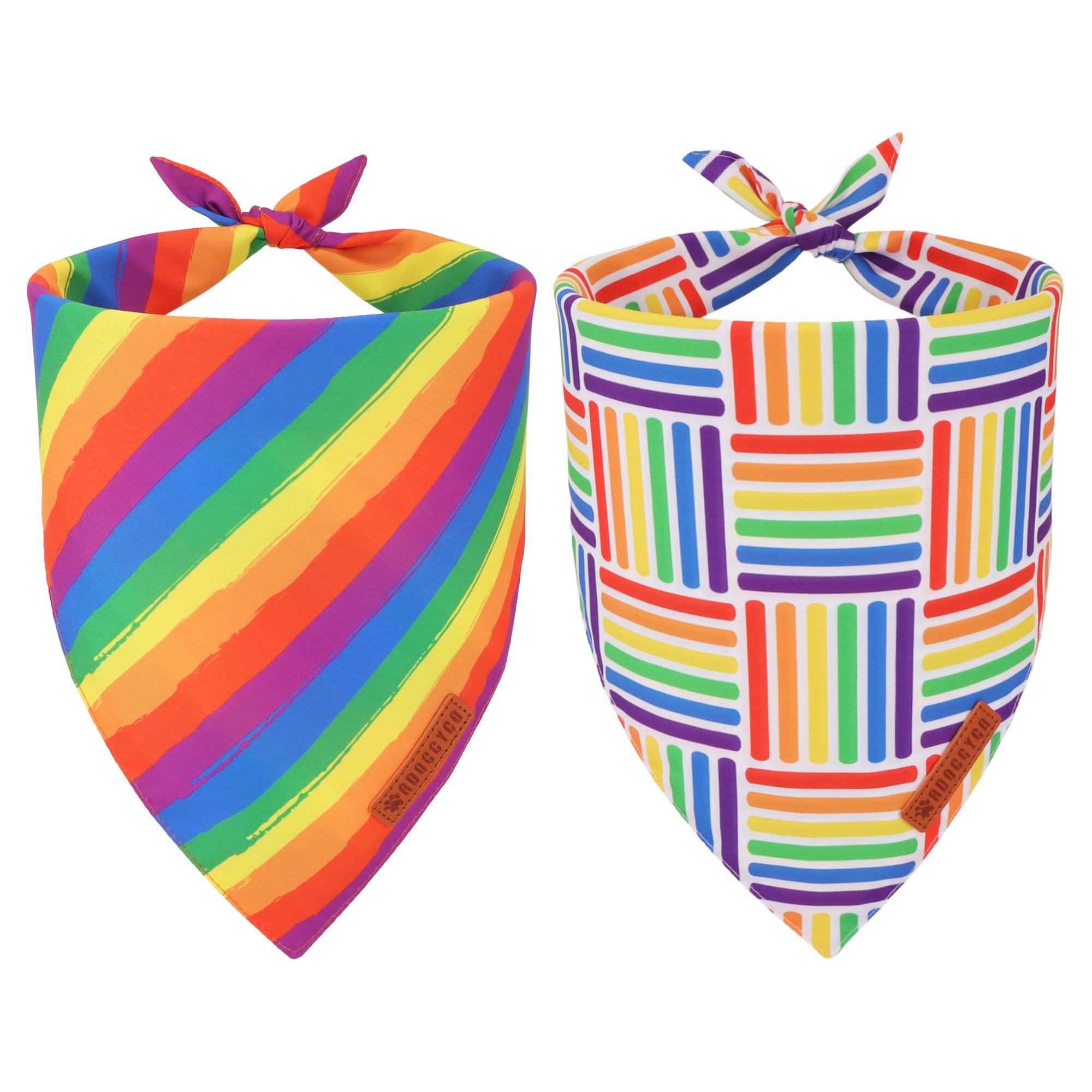 Adoggygo Rainbow Dog Bandana, Holiday Puppy Scarf, Adjustable Fit Colorful Rainbow Bandanas For Small Dogs Puppies (Small)