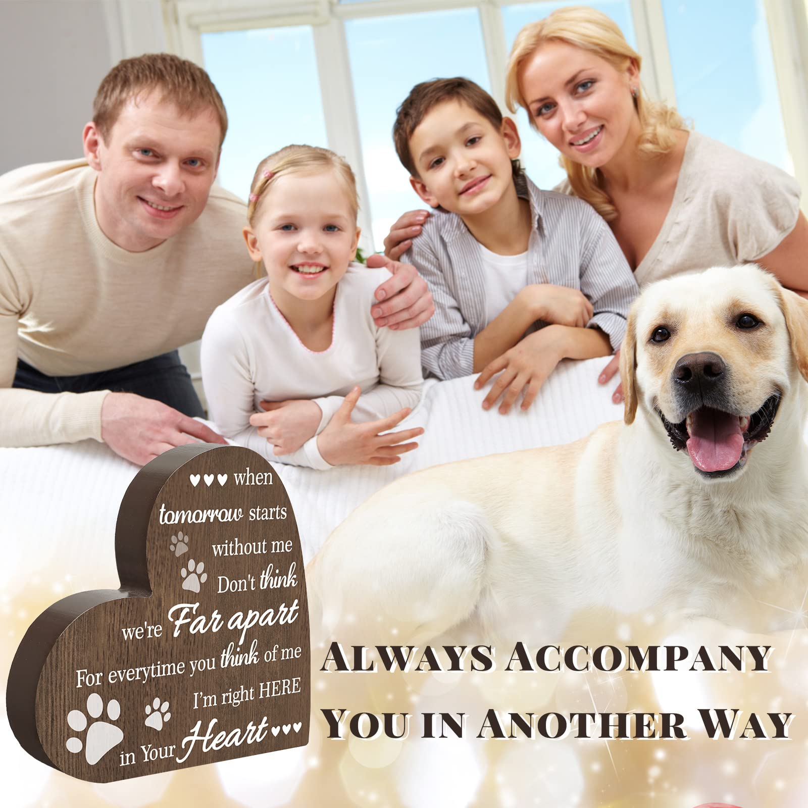 Maitys Pet Memorial Gifts Bereavement Remembrance For Loss Of Dog Cat Sympathy Condolence Gifts Heart Shaped Wood Sign When Tomo