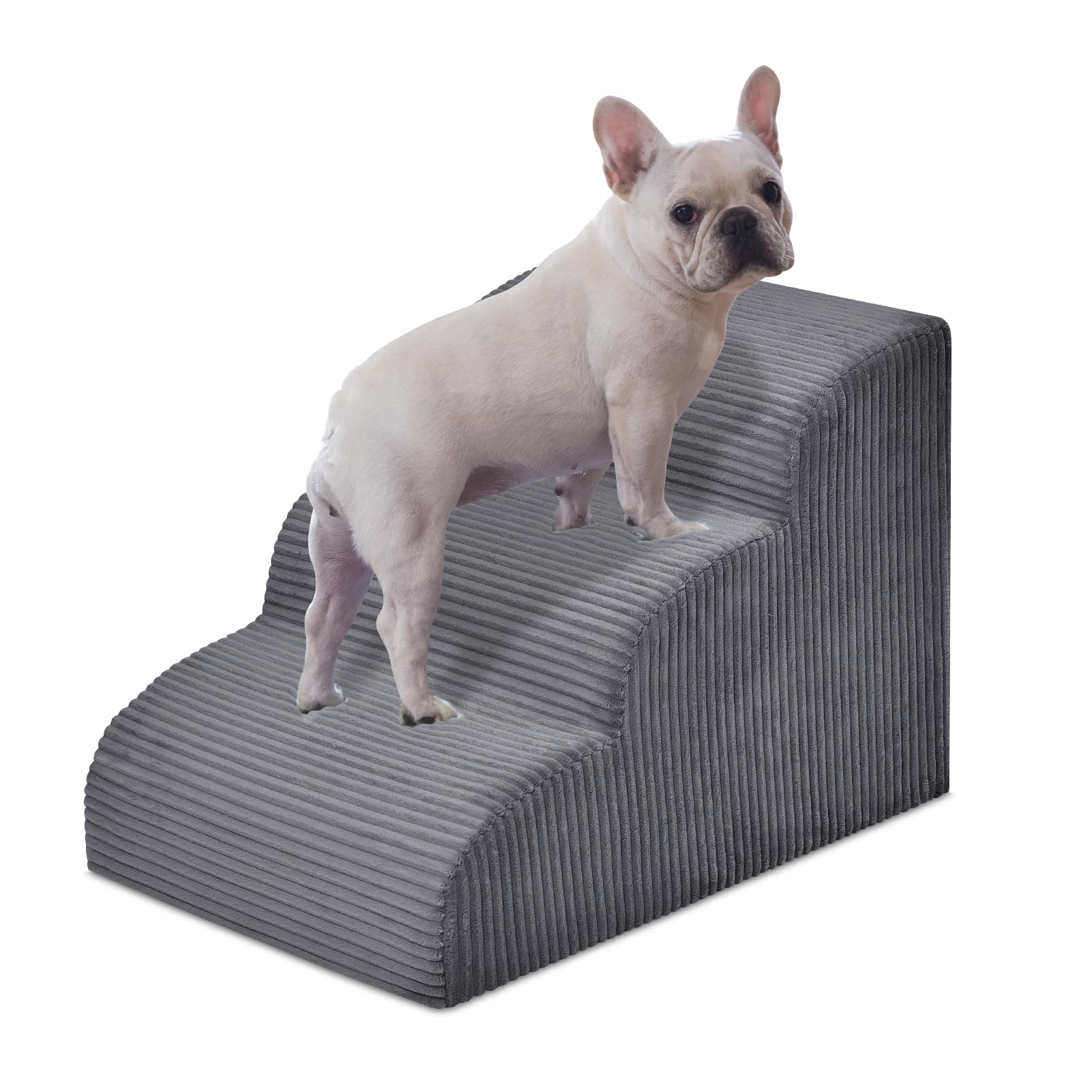 Yiruka Dog Steps for Small Dog, 3-Step Pet Ramp for High Beds and Sofa, Non-Slip Pet Stairs for Small Dogs and Cats, Removable a