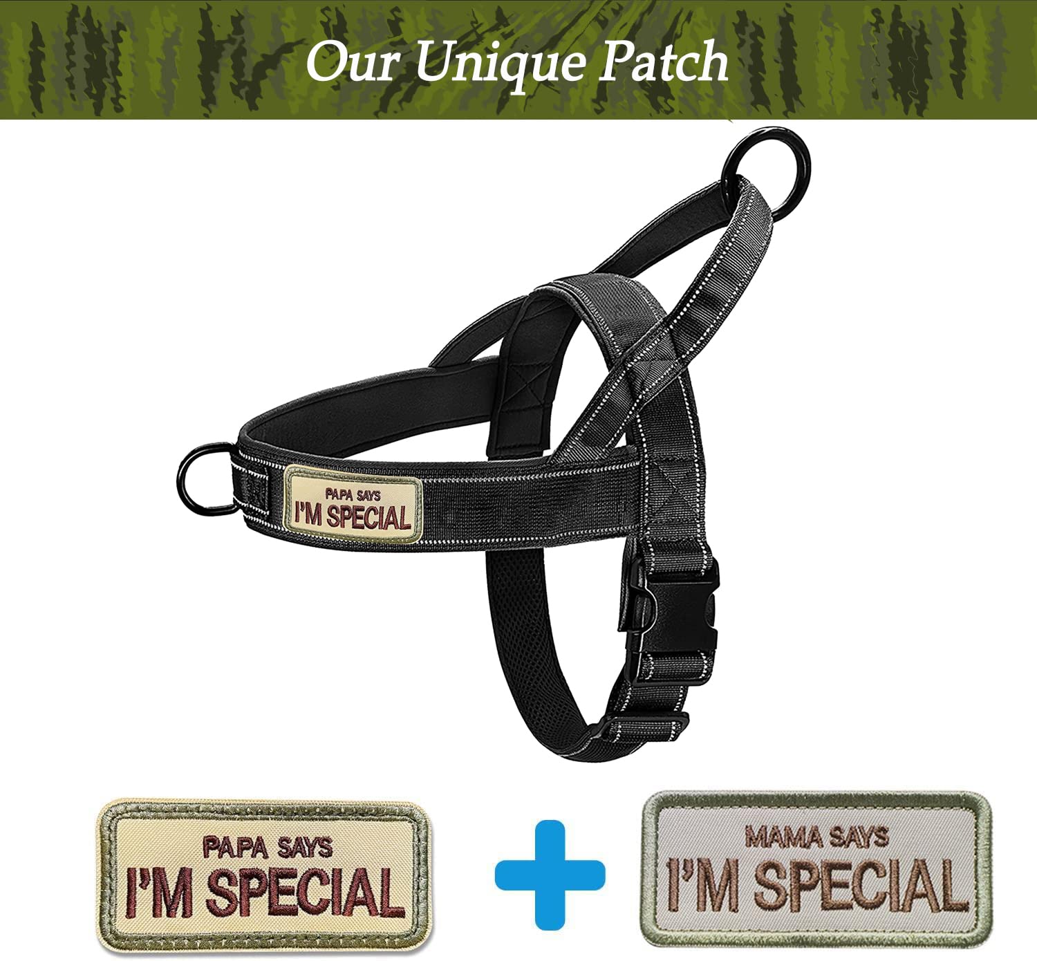 Qifbyfb No Pull Dog Harness For Medium Large Dog, Reflective Escape Proof Adjustable No Pulling Dog Harness, Dog Harness Black Xl