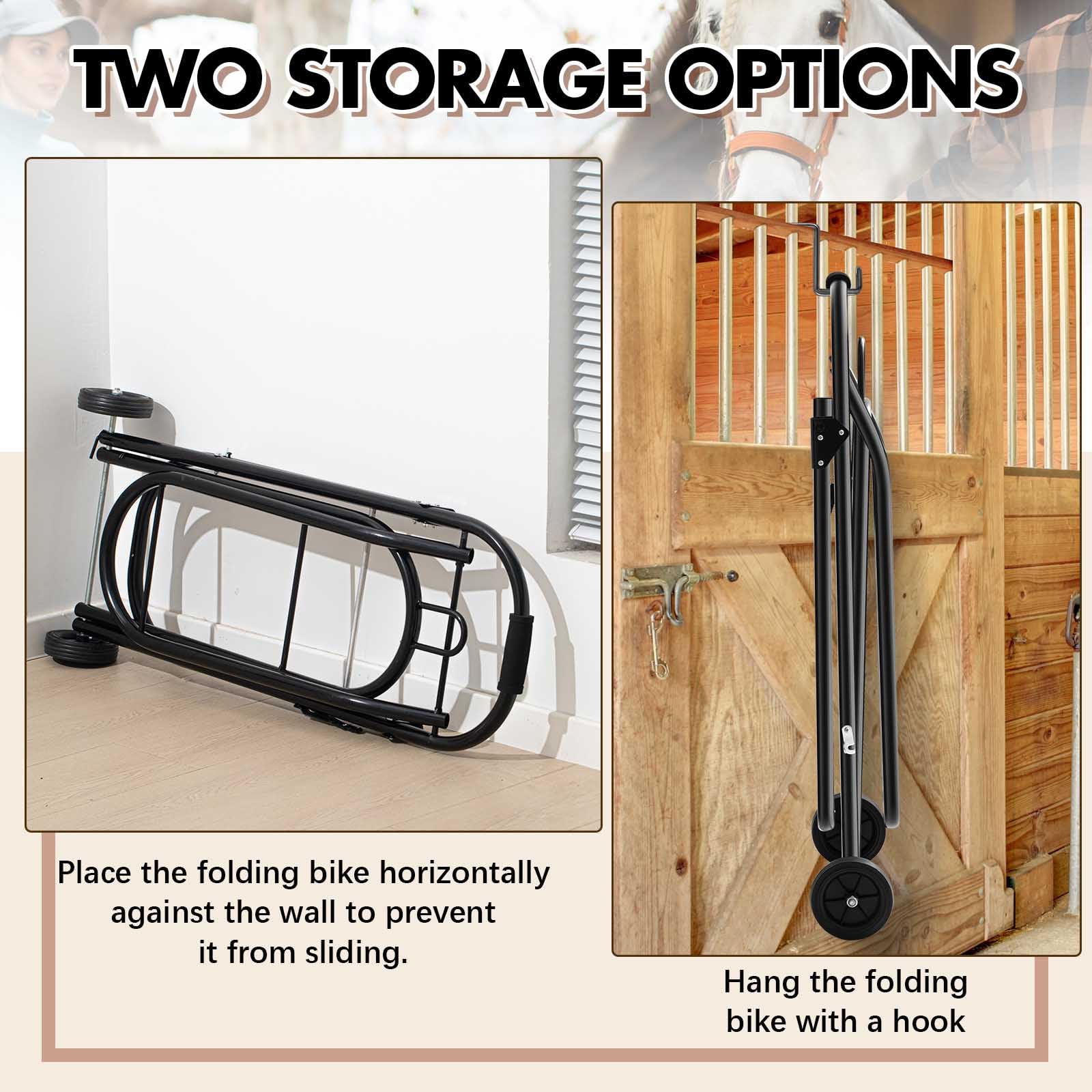 Kritkin Heavy Duty Horse Saddle Tack Cart with Wheels, Foldable Organizer, Black, Model KS-Kritkin-0916