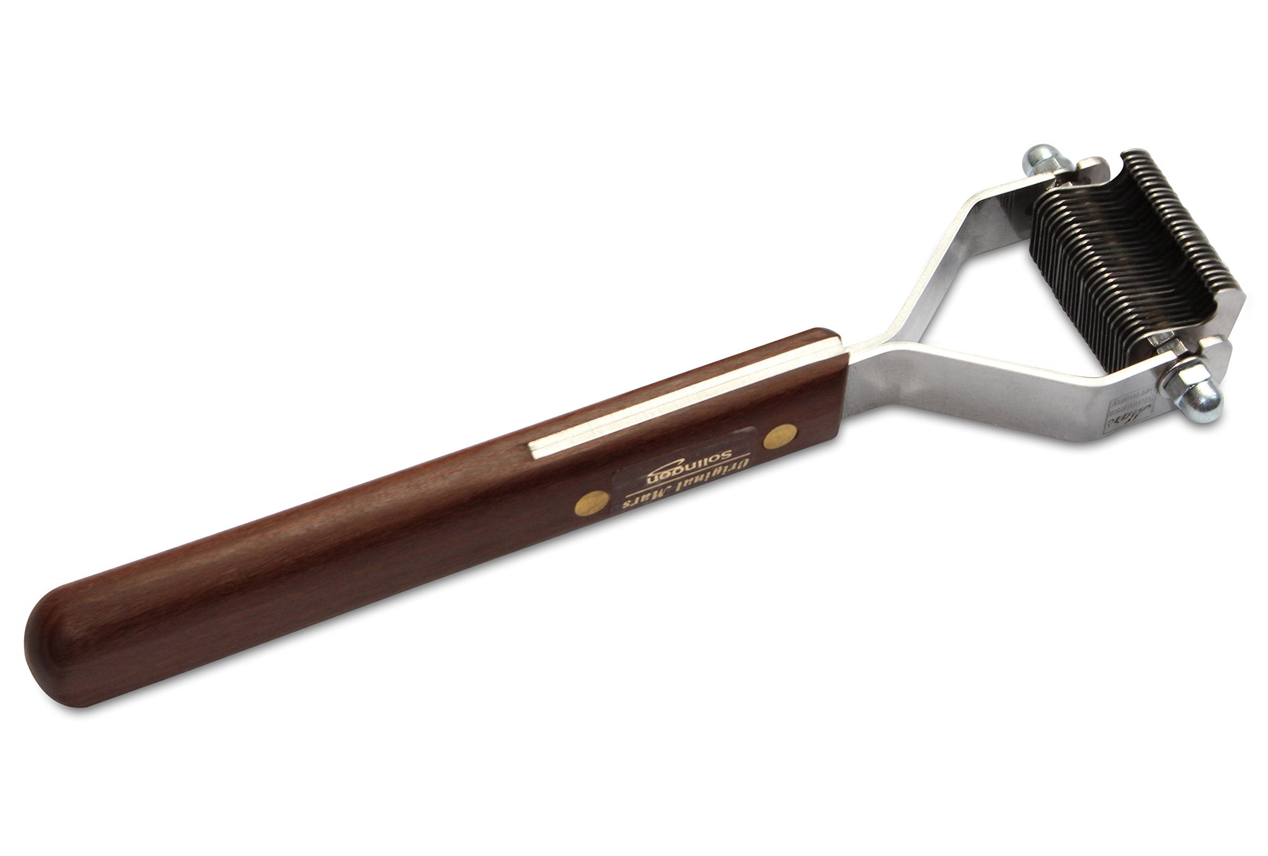 Mars Coat King Dematting Undercoat Grooming Rake Stripper Tool For Dogs And Cats, Stainless Steel With Wooden Handle For Thick Coats, 26-Blade Stripper For Groomers, Pet Owners