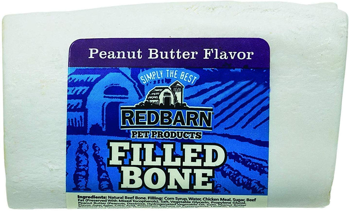 Redbarn Filled Dog Bones, Natural Long-Lasting Dental Treats; Suitable For Aggressive Chewers, Small (3') - 20 Bones (Peanut Butter)