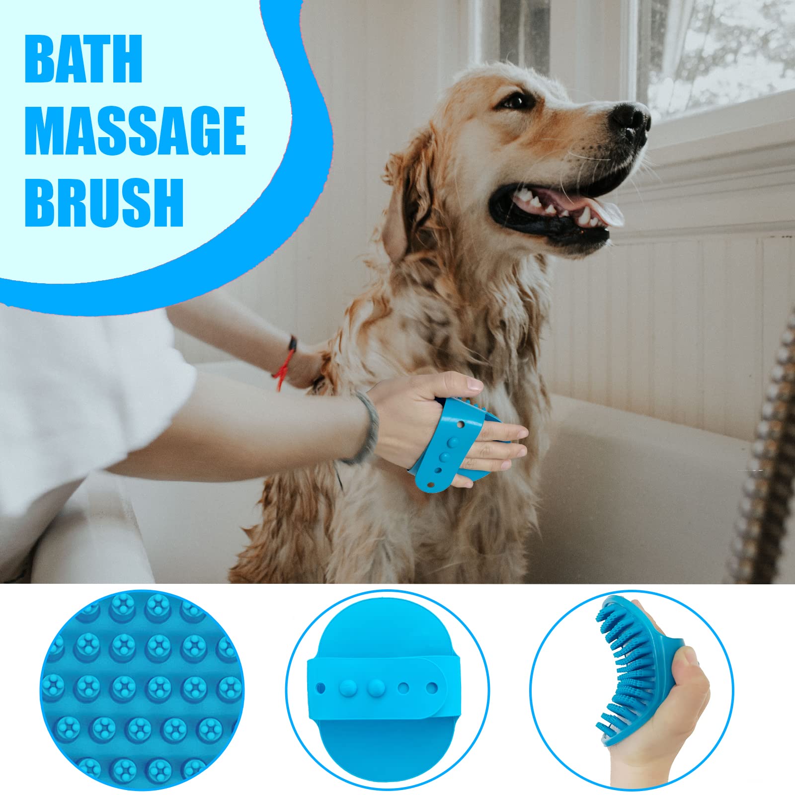 Master Queen Dog Grooming Kit - 5 Pieces: Slicker Brush, Shedding Brush, Puppy Brush, Flea Comb, And Detangler Hair Brush Set In Blue
