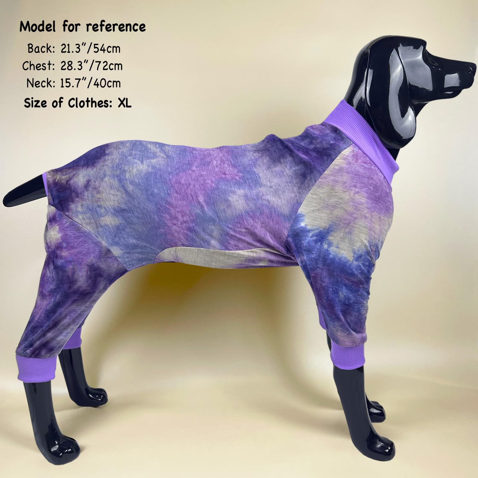 D.E.E Dog Pajamas Large Cotton Dog Clothes Warm And Comfortable Lightweight Jumpsuits Prevent Licking Wound (Purple, 2Xl)