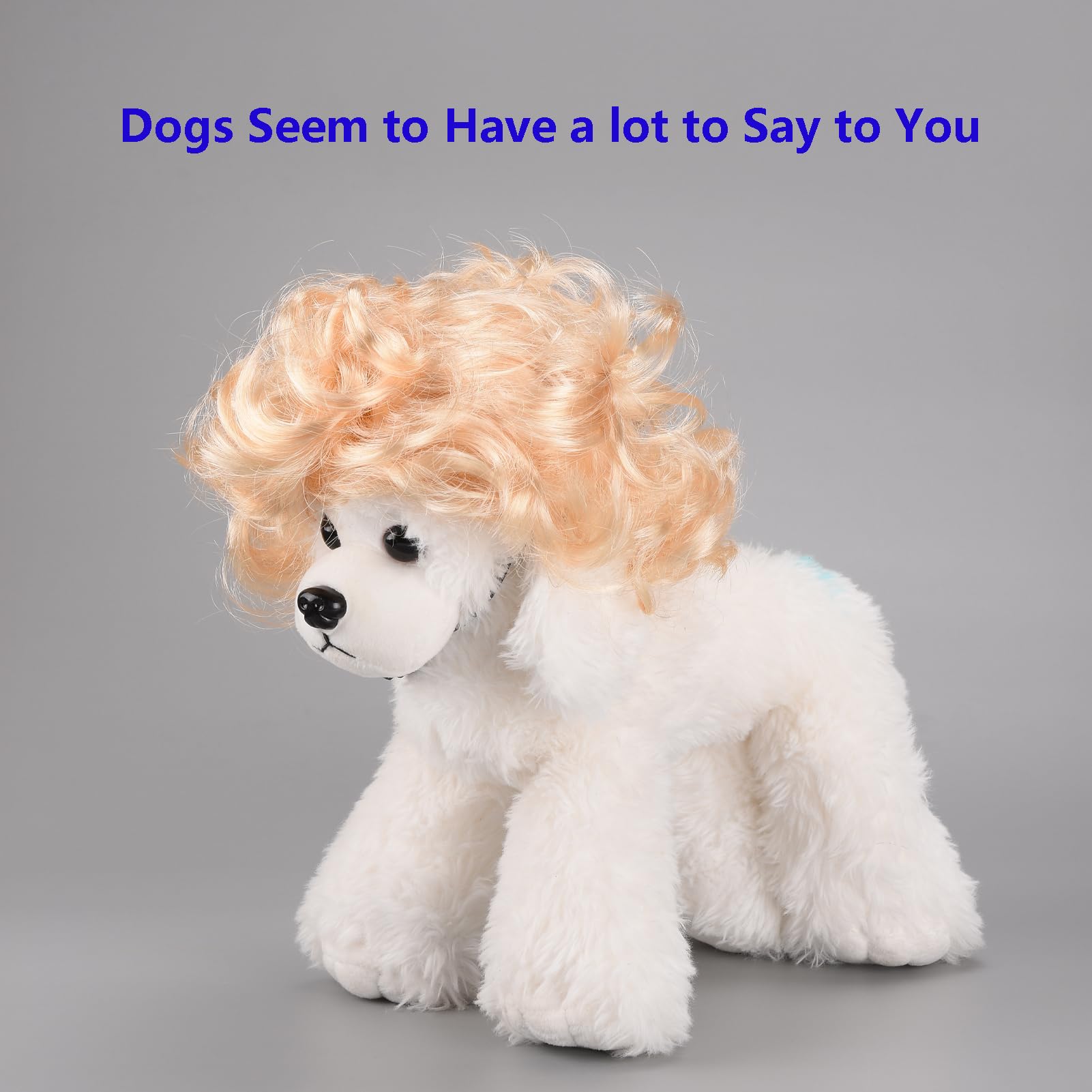 Funny Cosplay Wig For Dog, Headwear Apparel, Pet Costumes, Cat Dress Up For Halloween, Christmas, Parties, Festivals (Curly Blon