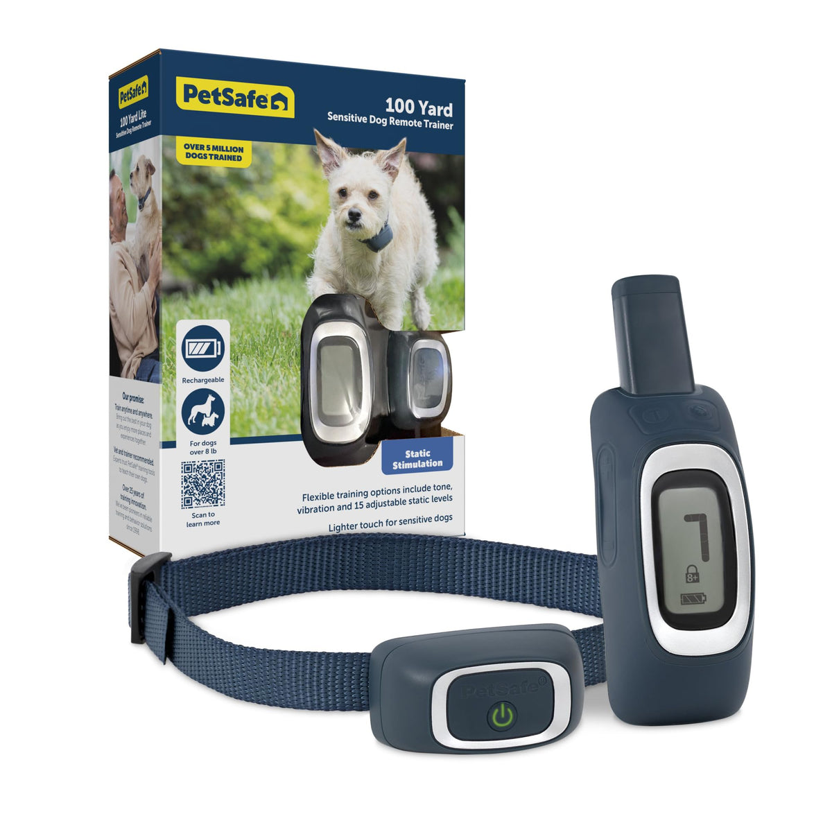 Petsafe 100 Yard Remote Training Collar – Smaller Version For Small Or Medium Dogs – Choose From Tone, Vibration, Or 15 Levels Of Static Stimulation – Short Range Option For Training Off Leash Dogs