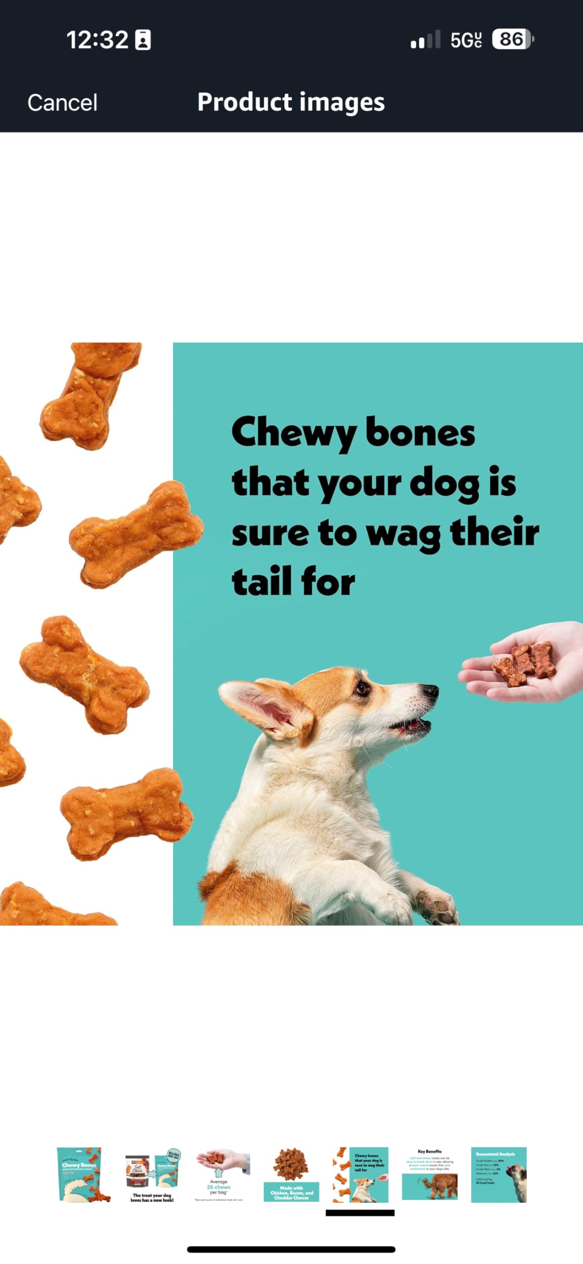 Wiggles & Wags Chewy Bones Dog Treats, Bacon & Cheese Flavor, Soft and Chewy, 2 Pack