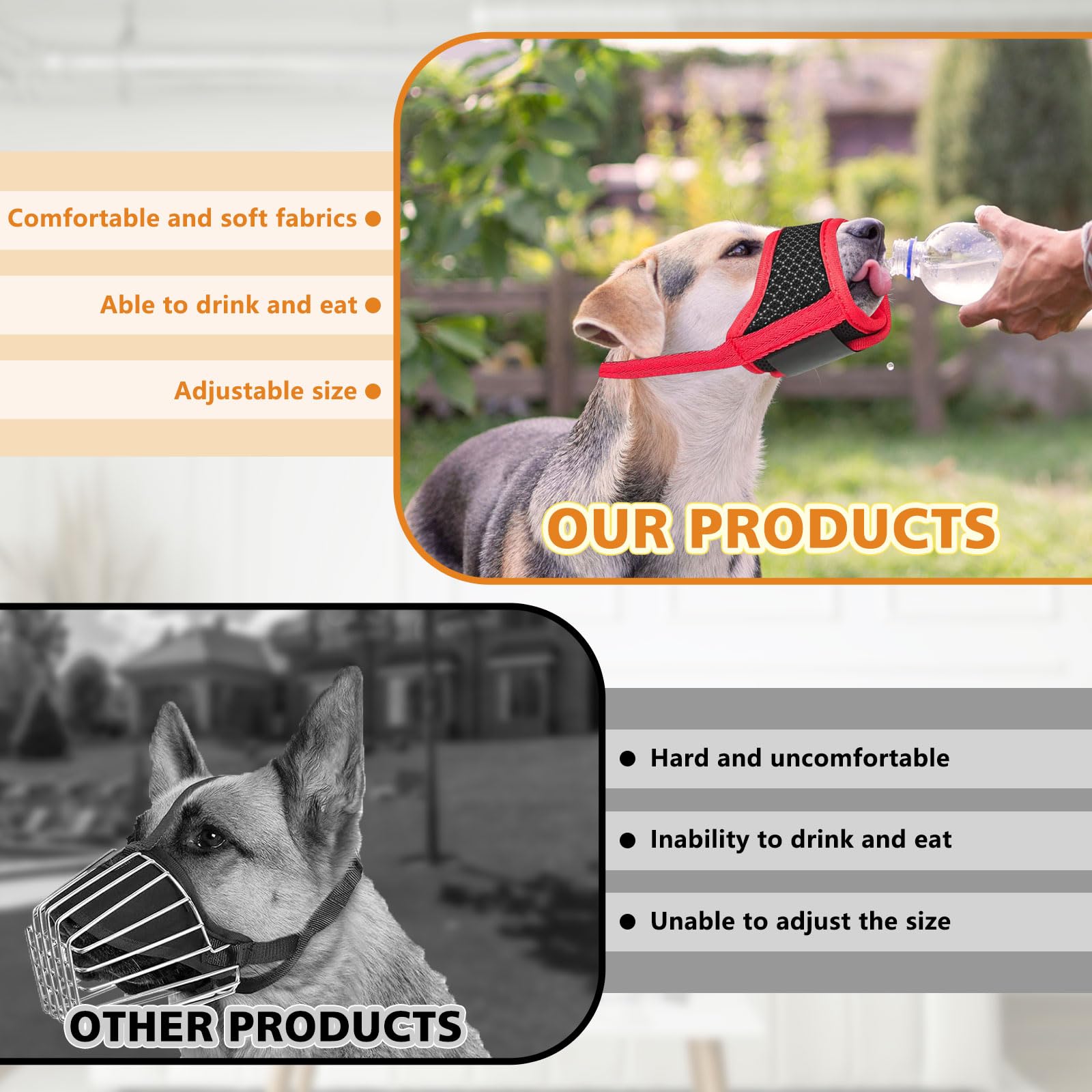 Adjustable Dog Muzzle Breathable Mesh Muzzles For Small Medium Large Dogs Soft Nylon Dog Mouth Guard Pet Safe Anti Biting Dog Mu