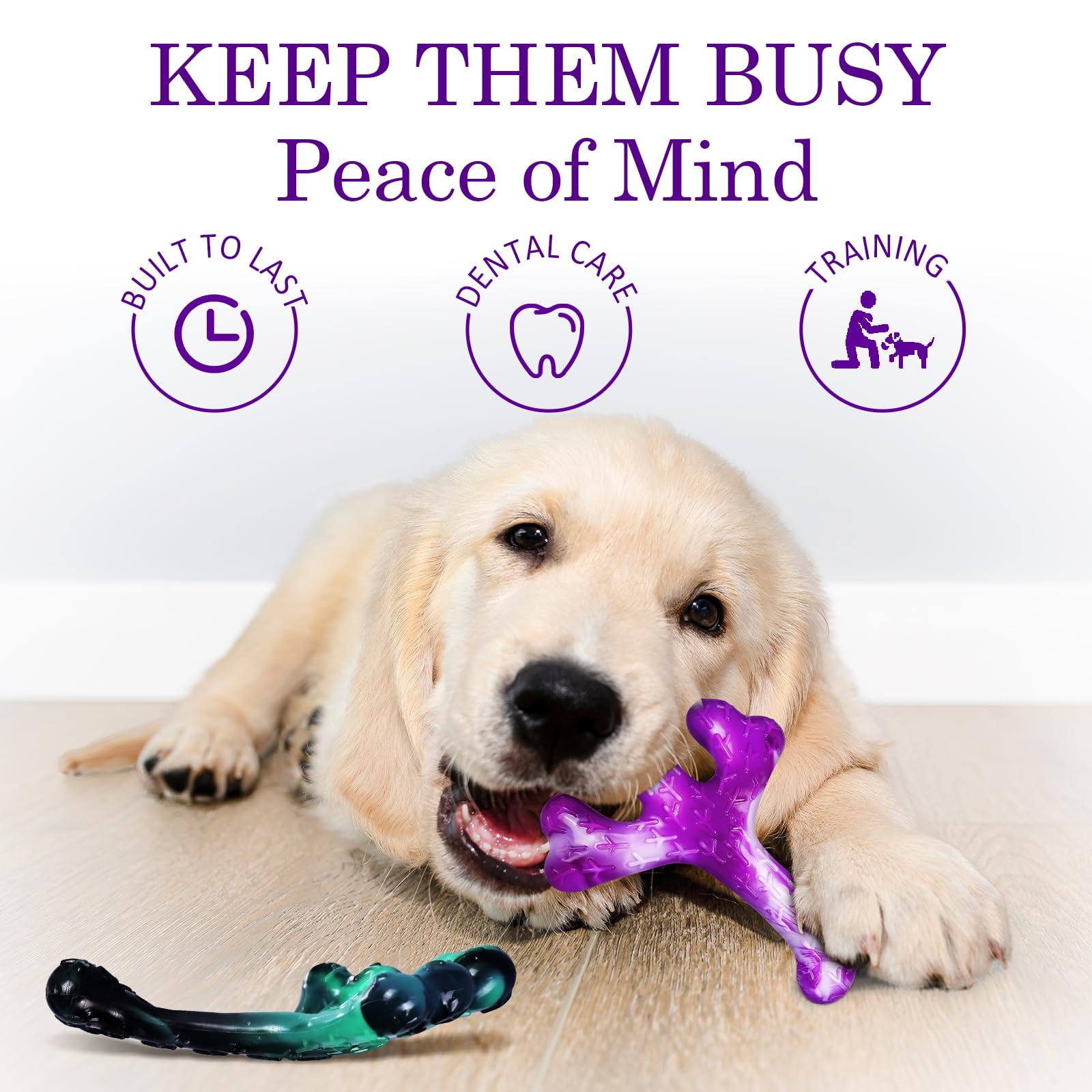 Frienhund Aggressive Chewers Dog Chew Toys - 2 Pack Tough Dog Toys For Aggressive Chewers Large Breed, Indestructible Dogs Toy F