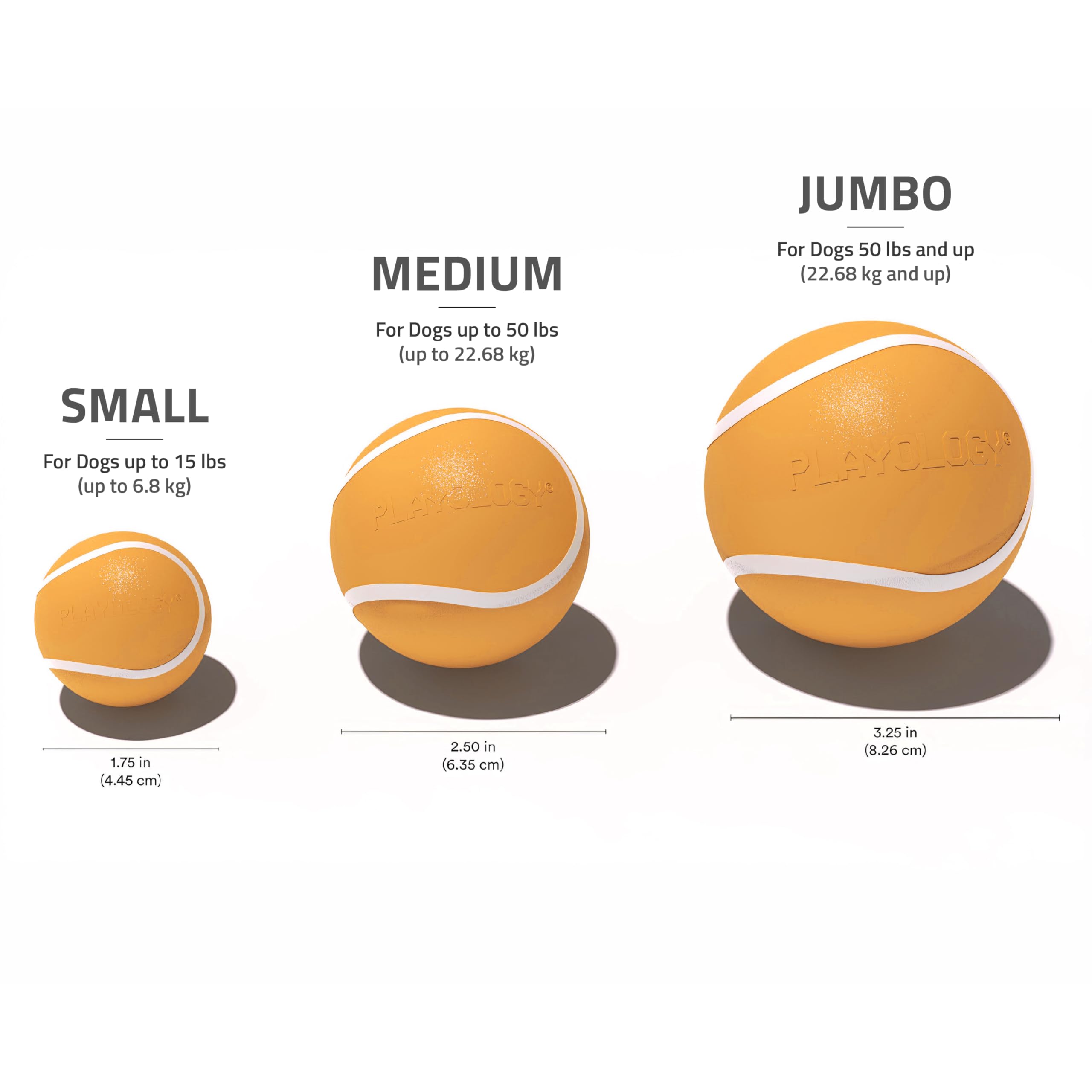 Playology Squeaky Chew Ball - Durable Floating Fetch Toy, Small, Orange, Non-Toxic Rubber, 3-Pack, Cheddar Cheese Scented