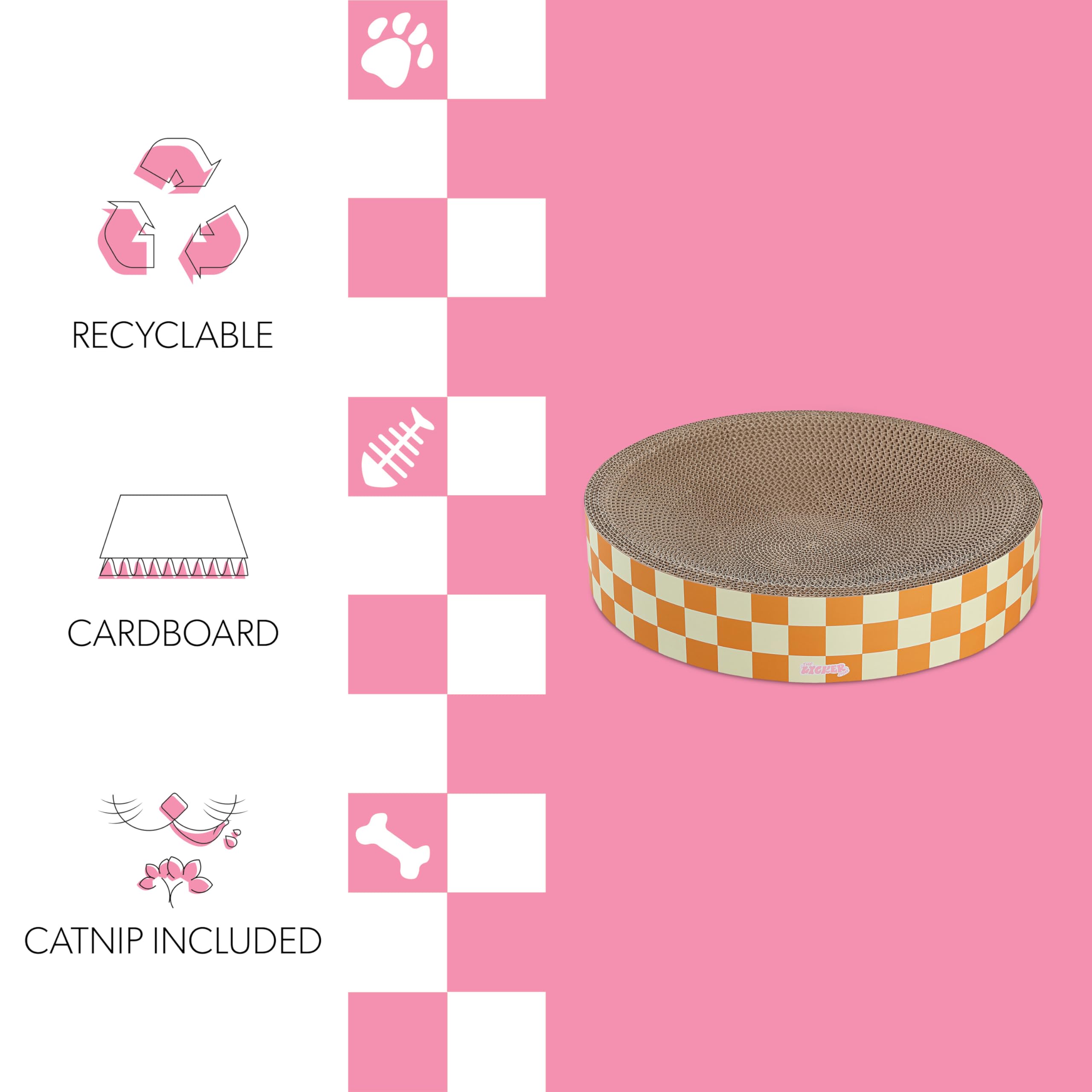 The Licker Store Csr1010G Nelson 20.13'' Modern Cardboard Round Bowl Cat Scratcher With Catnip, Citrus