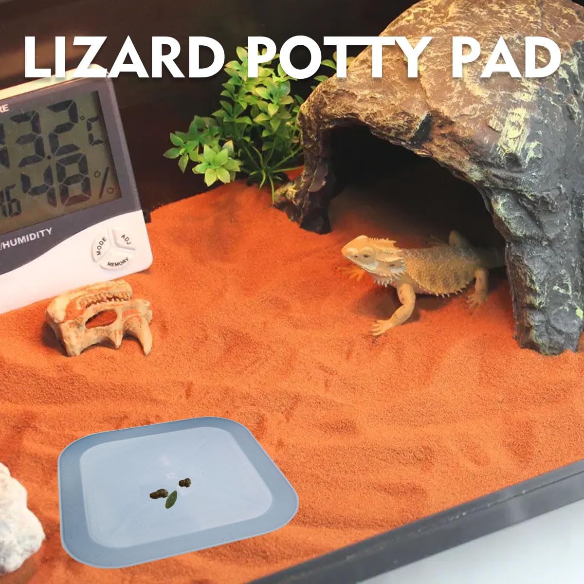 2 Pcs Leopard Gecko Potty Pad,Crested Gecko Potty Latrine,Leopard Gecko Tray,Reptile Litter Box,Portable Gecko Tank Accessories