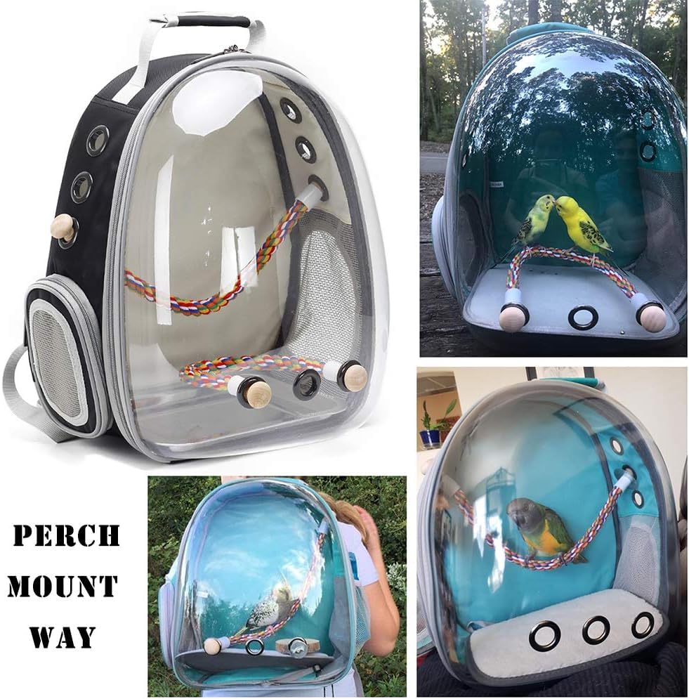 Bird Travel Backpack Carrier, Clear Bubble Window Transport Backpack For Birds, Space Capsule Astronaut Liked Vet Carry School B