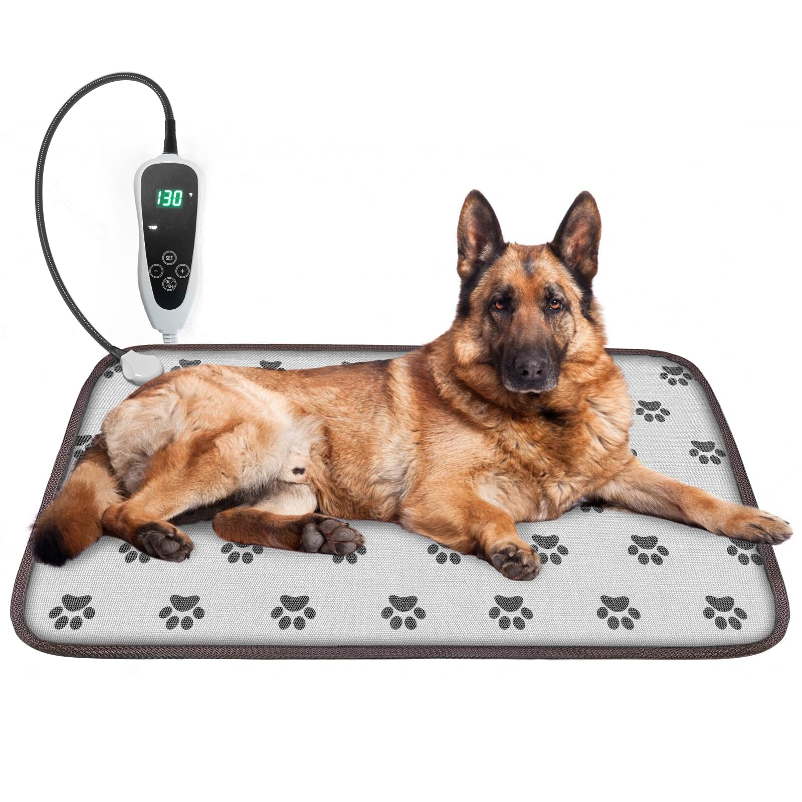 Golopet Large Dog Heating Pad 34X21In Waterproof Pet Heating Pad For Dogs Smart Thermostat Switch, Whelping Supplies Heated Dog Bed,Adding Wire Rope Wires Puppy Heating Pad Mat-Whelping Box For Dogs