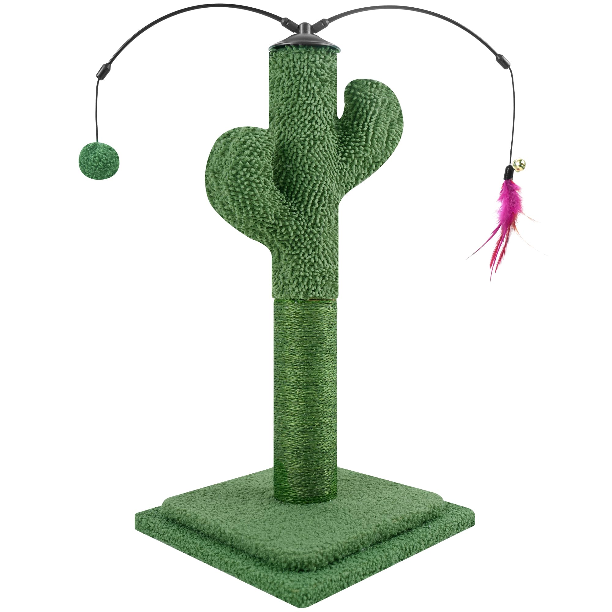 Yunique 23.6'' Cat Scratching Post, Cactus Cat Scratcher With Natural Sisal Rope For Indoor Cats, Claw Scratcher Green Cat Tree