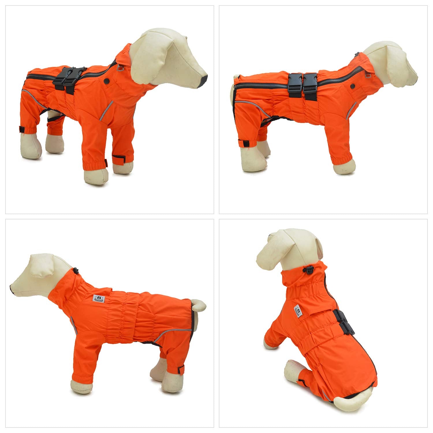Dogs Waterproof Jacket, Lightweight Waterproof Jacket Reflective Safety Dog Raincoat Windproof Snow-Proof Dog Vest For Pugs Engl