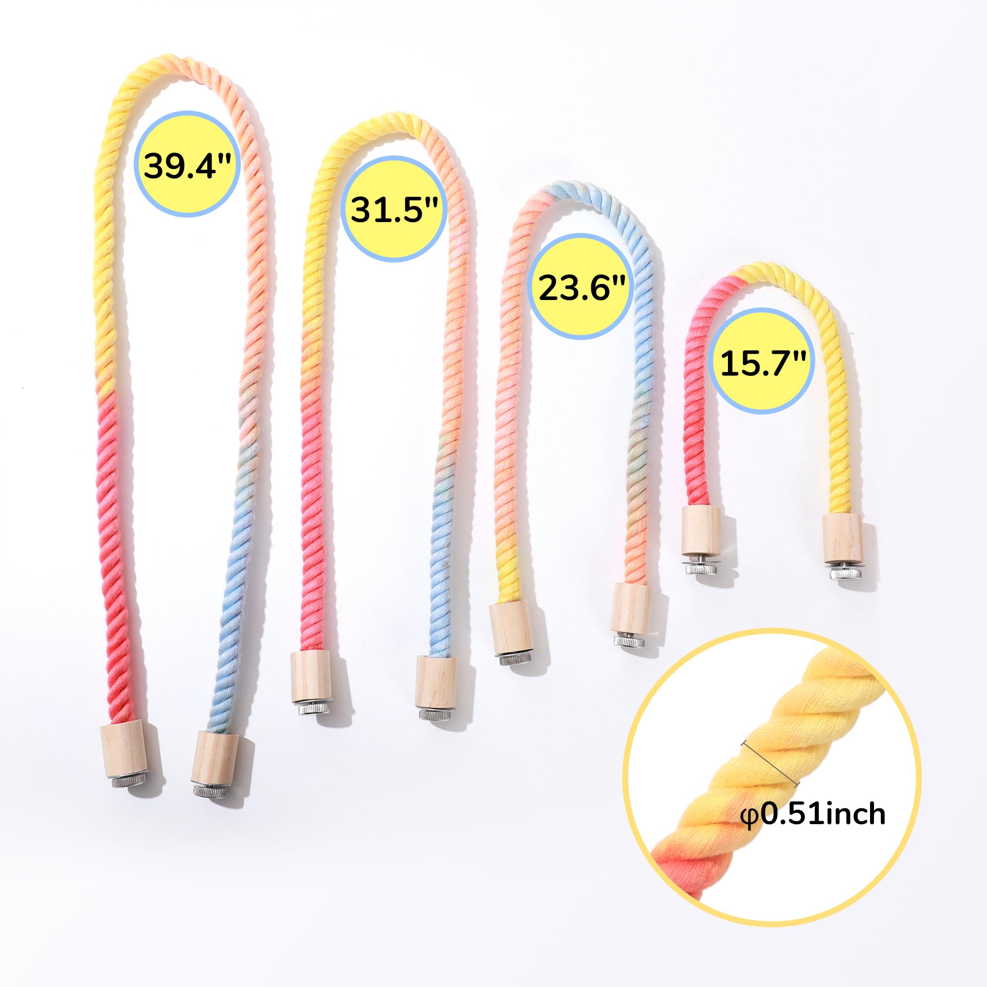 Tafit Multi-Color Rope Bird Perch Toys for Parrot Cage Stand, Climbing Swing Accessories for Cockatiel, Parakeets, Budgies, Love