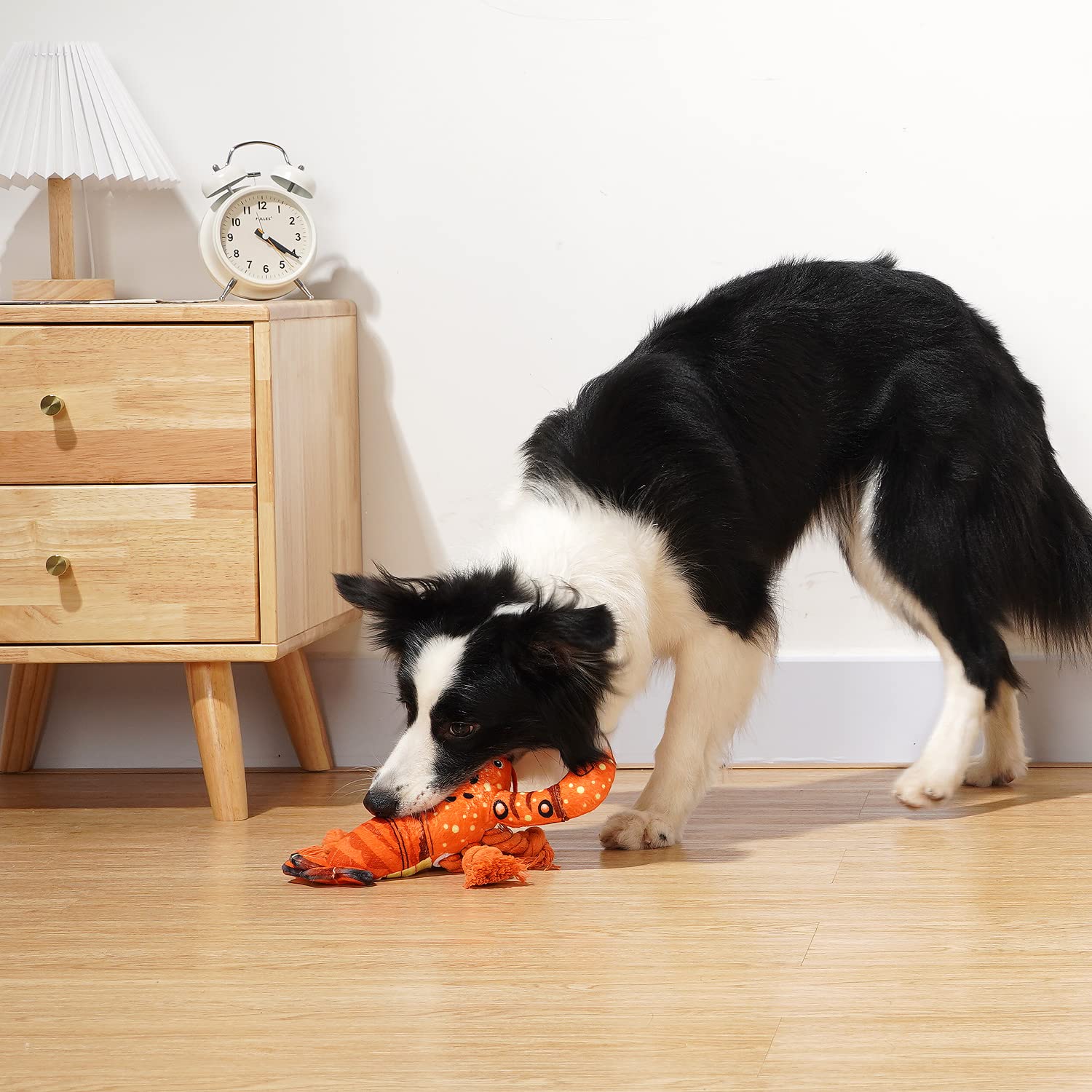 Sedioso Dog Toys, Dog Plush Toy For Large Breed, Cute Squeaky Dog Toys With Crinkle Paper , Dog Chew Toys For Puppy, Small, Middle, Big Dogs (Lobster)