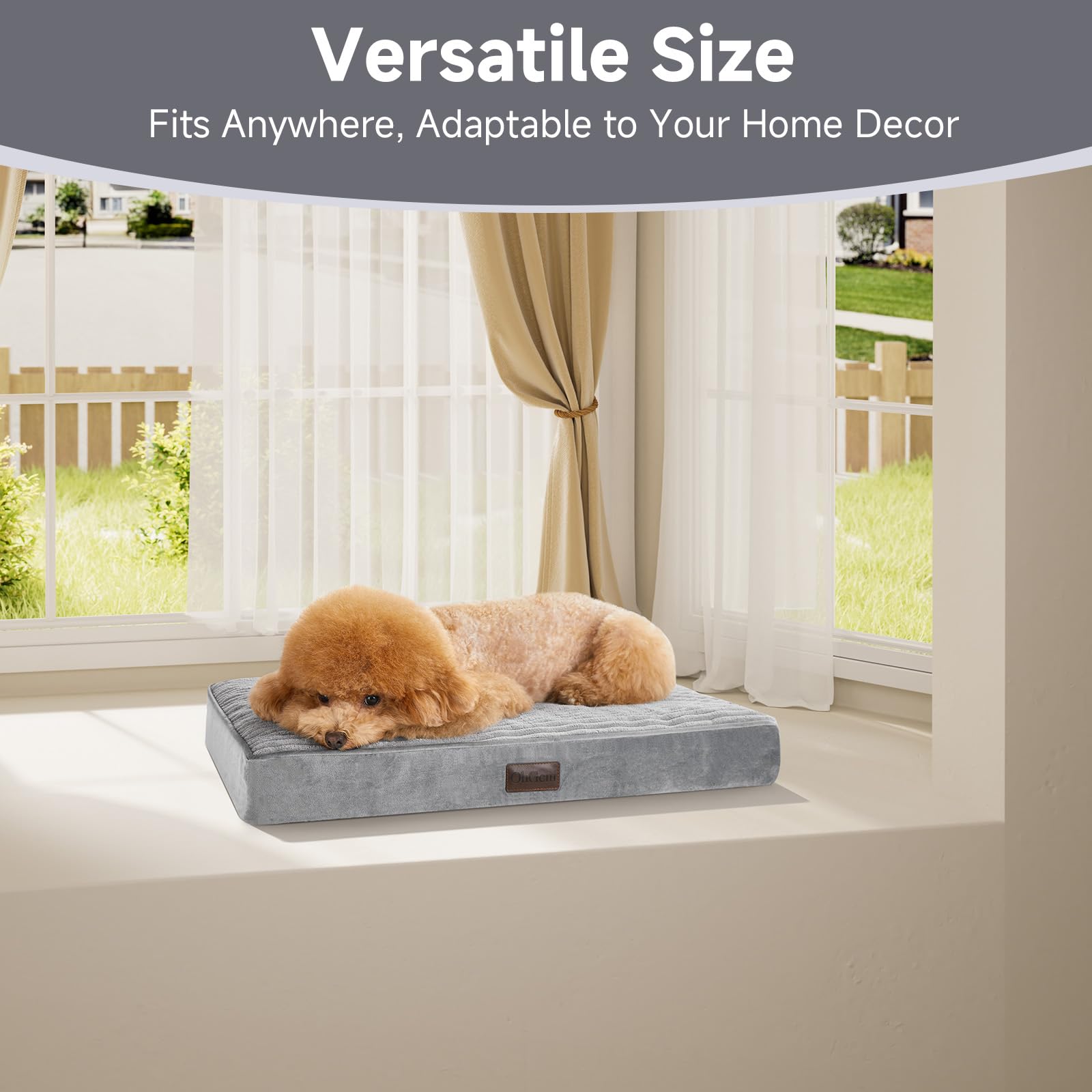 Ohgeni Orthopedic Waterproof & Machine Washable Dog Bed For Small Pets, Suitable For Crates, 25D Egg Crate Foam, Non-Slip Bottom