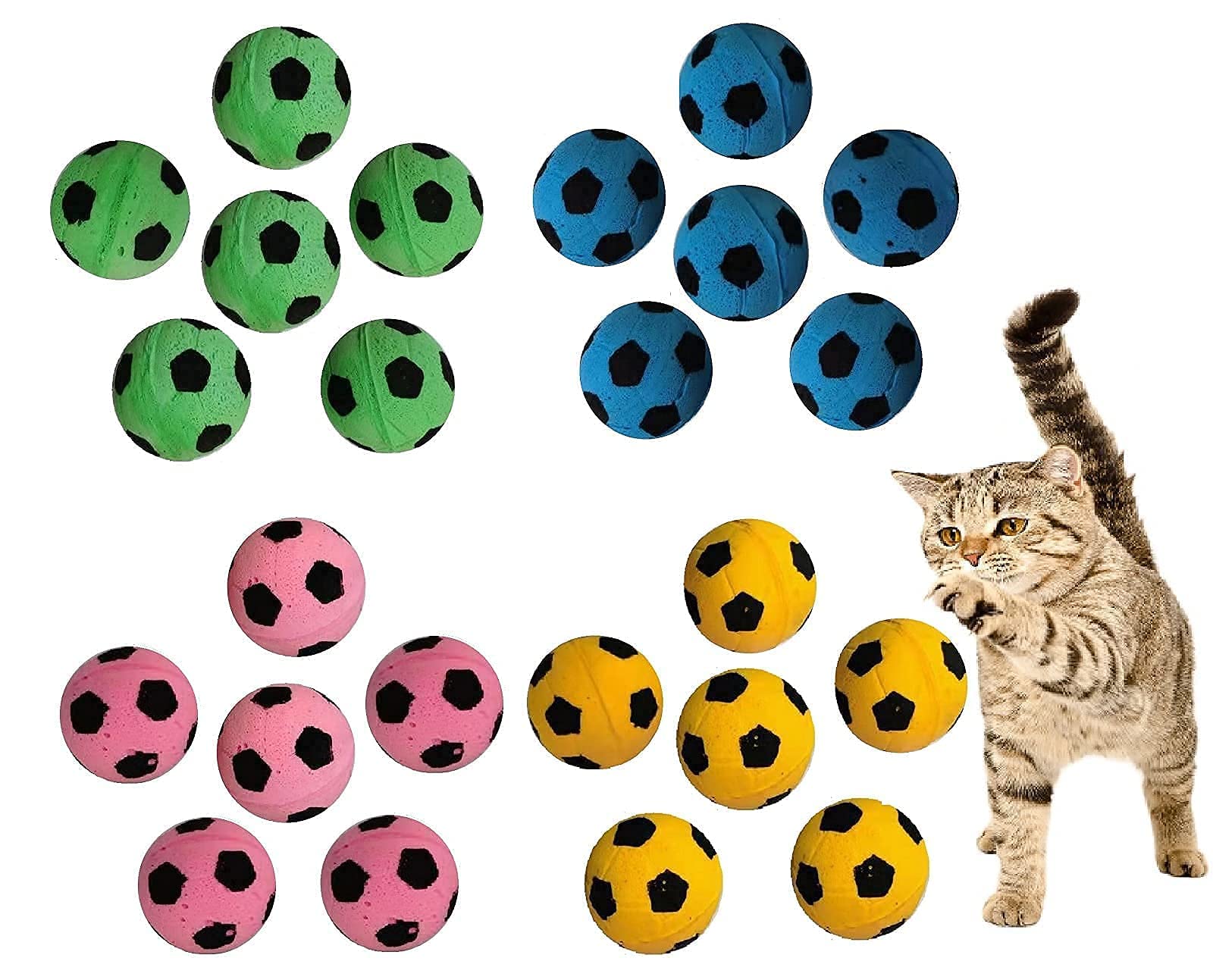 Shuyue Foam Soccer Balls Cat Toys (Balls Cat Toys (24Pcs))