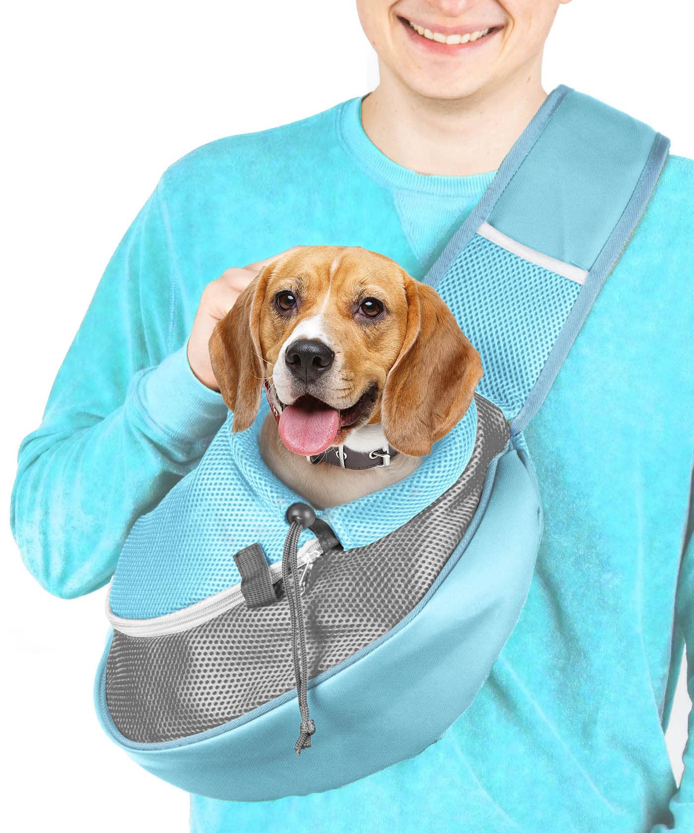 Cuddlissimo! Pet Sling Carrier - Soft Front-Chest Carrying Bag for Small Pets (Ideal for Dogs & Cats 6-10 lbs) - Carefully Sized
