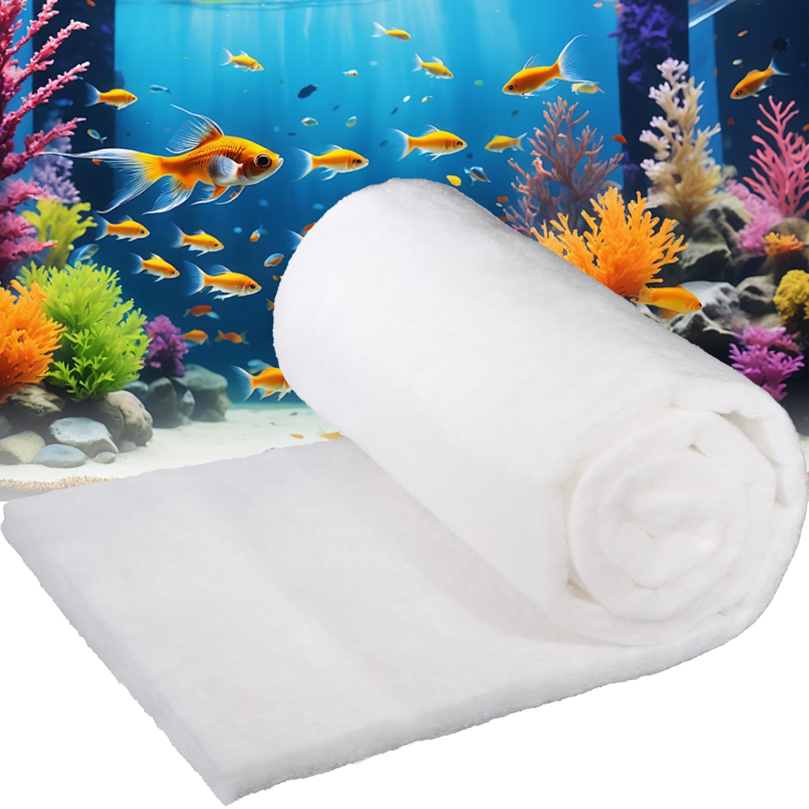 Eyunstar Aquarium Filter Media Floss, 6.6 Ft Fish Tank Filters Pad Aquarium Filter Cotton Reusable Filtration Accessories Cuttab