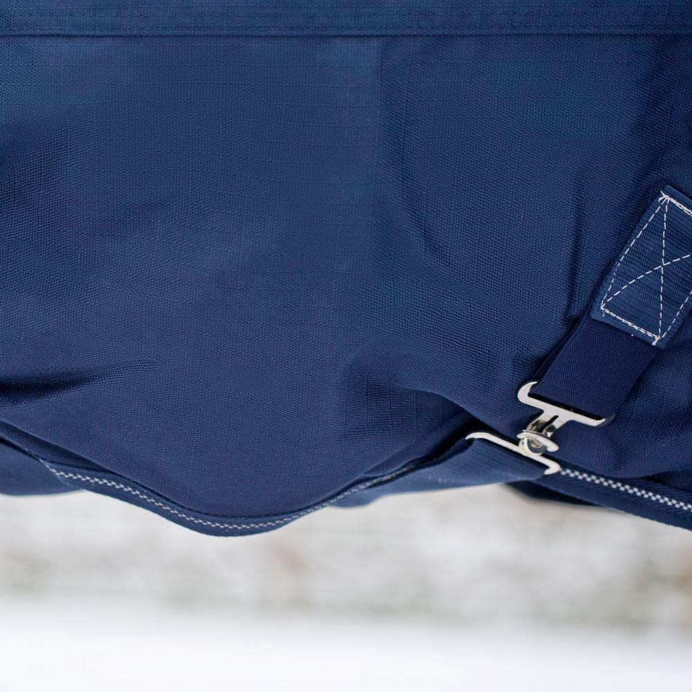 Horze Avalanche 1200D Ripstop High Neck Medium Weight Waterproof Horse Turnout Blanket (150G Fill) - Peacoat Dark Blue - 81 In