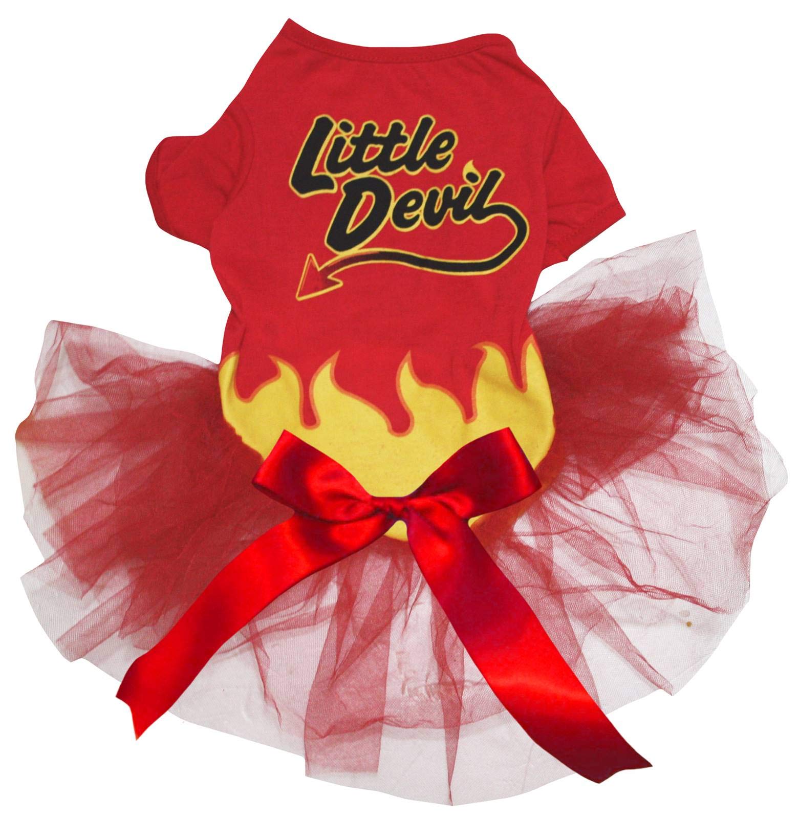Petitebella Halloween Theme Puppy Dog Dress (Little Devil, Small)