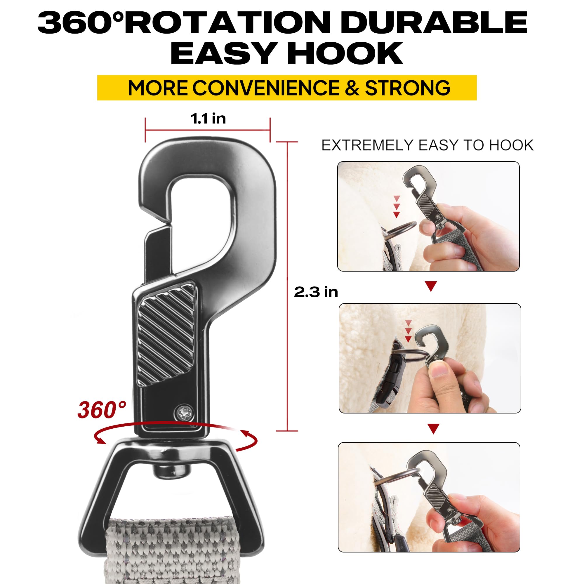 Fida 6 Ft Heavy Duty Dog Leash With 2 Comfortable Padded Handles, Traffic Handle & Advanced Easy Snap Hook, Reflective Walking L