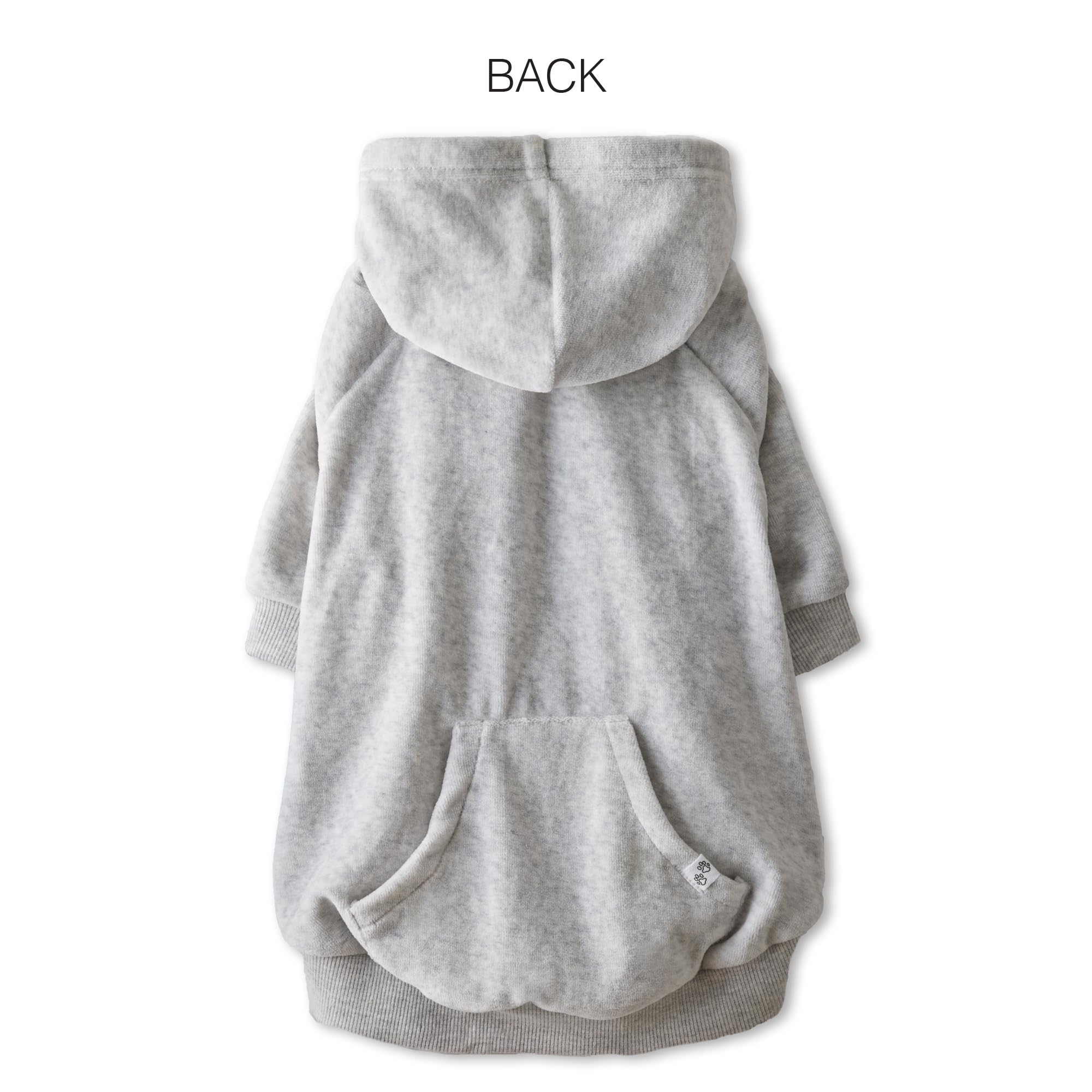 Pet Passion Organic Cotton Velour Dog Hoodie Pet Coat For Small, Medium And Large Dogs, Light Gray Heather, Large