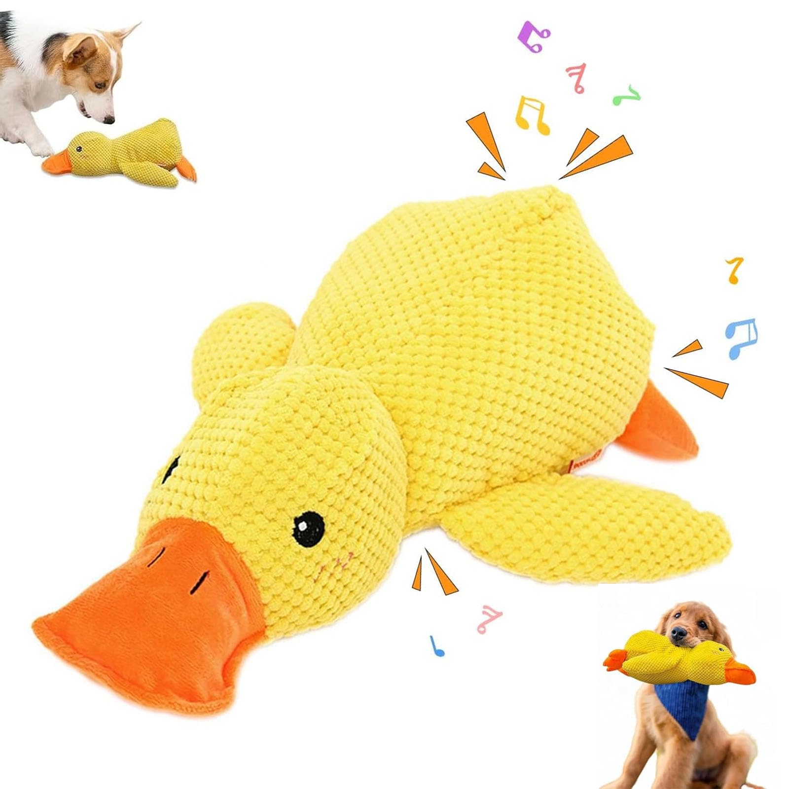Mellow Dog Calming Duck, 2025 New Calming Duck Dog Toy, Calmings Ducks Dog Toy The Mellow Dogs Calmings Pillow with Quacking Sou