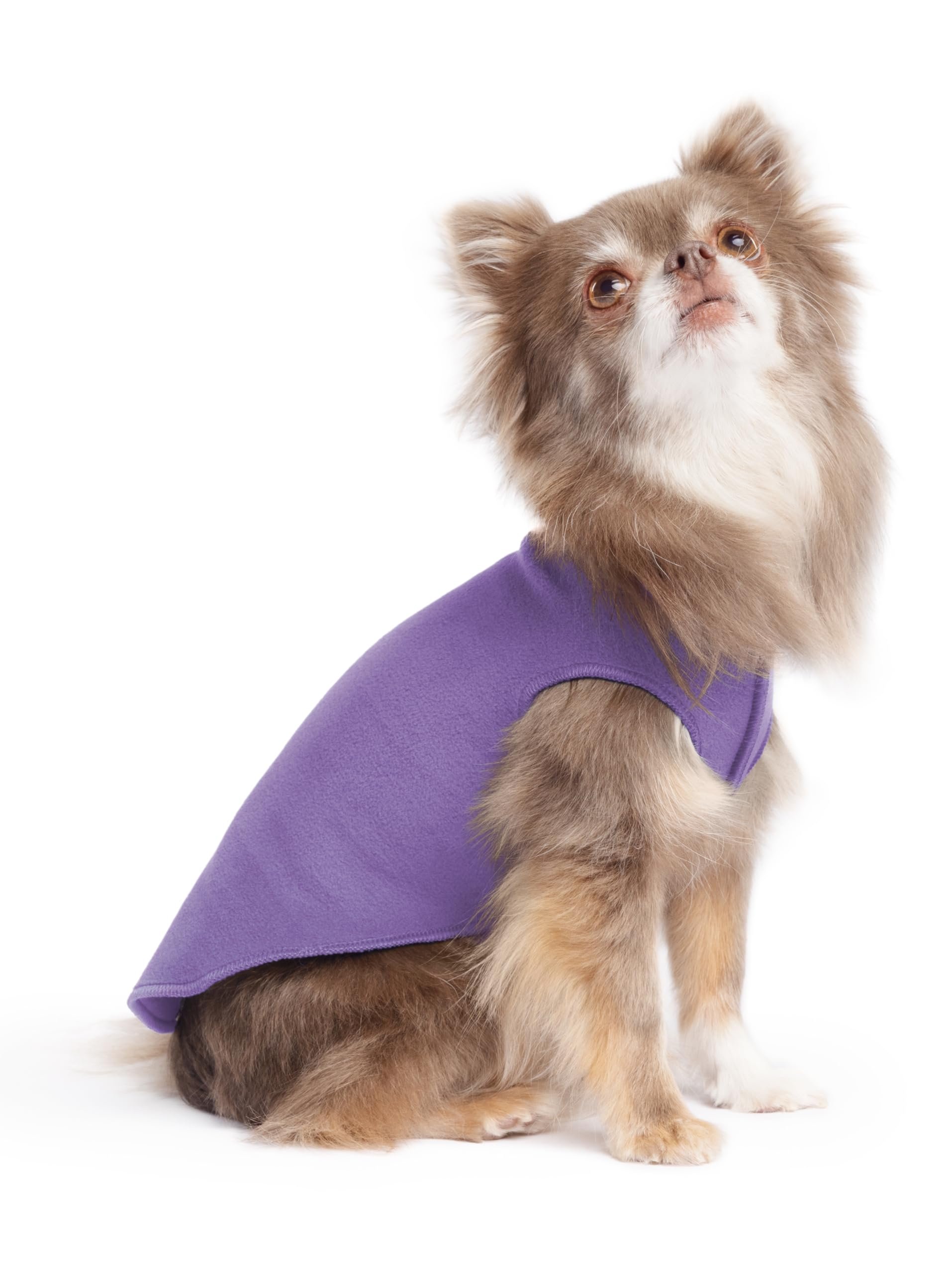 Gold Paw Stretch Fleece Dog Coat, Stretchy Pet Sweater, Machine Washable Pullover For Winter And Fall, Lavender, 6