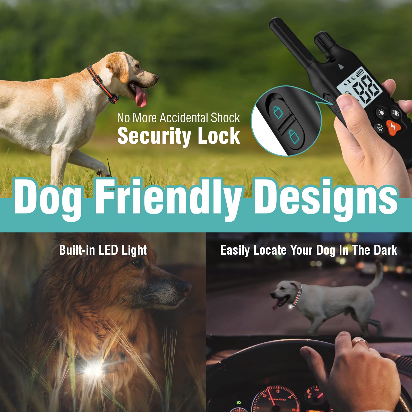 Funnipets Dog Shock Collar 2 Pack - 3000Ft Dog Training Collar With Remote Ip67 Waterproof E Collar For Dogs Training With Shock