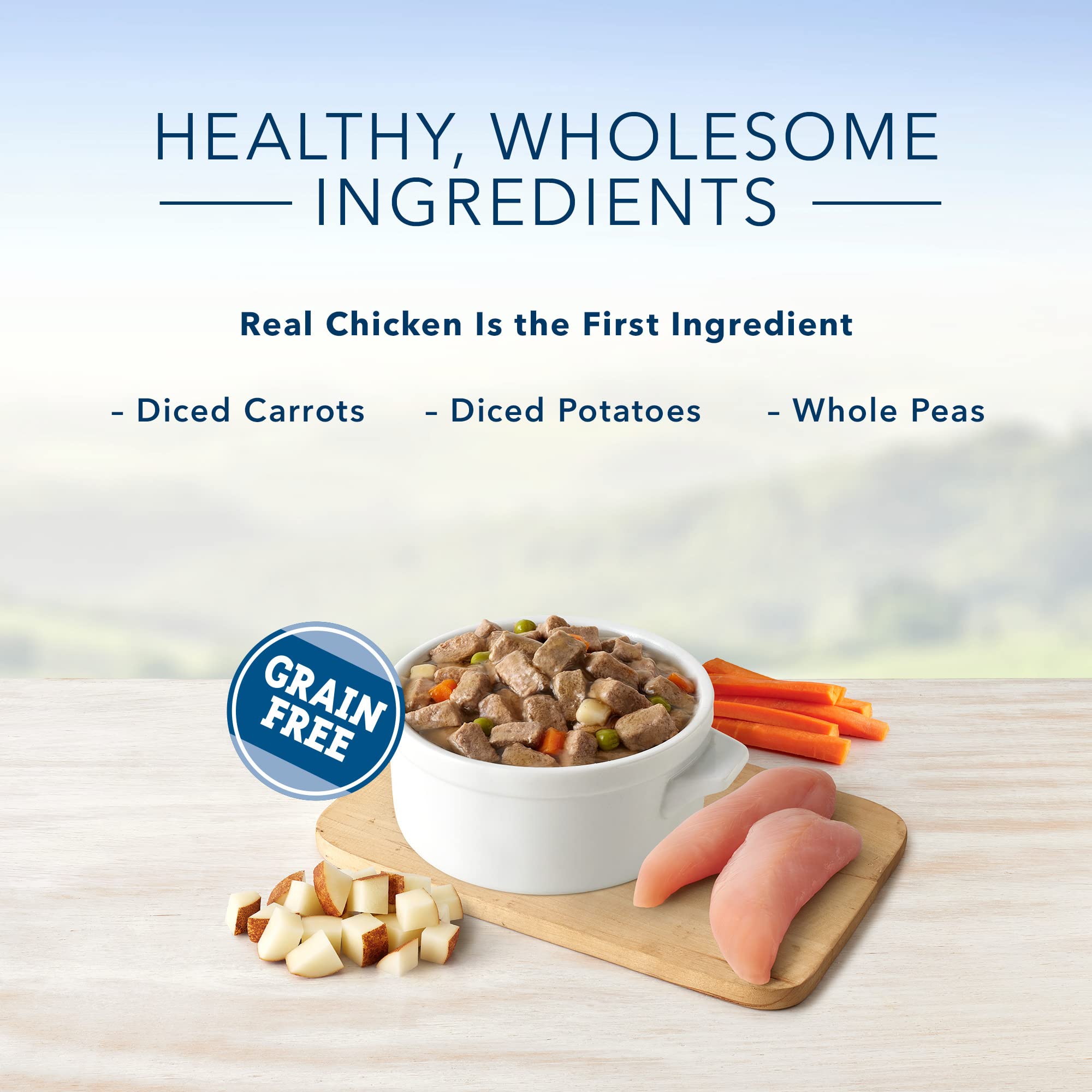 Blue Buffalo Blues Stew Natural Wet Dog Food, Made with Natural Ingredients, Hearty Beef and Country Chicken Variety Pack, 12.5