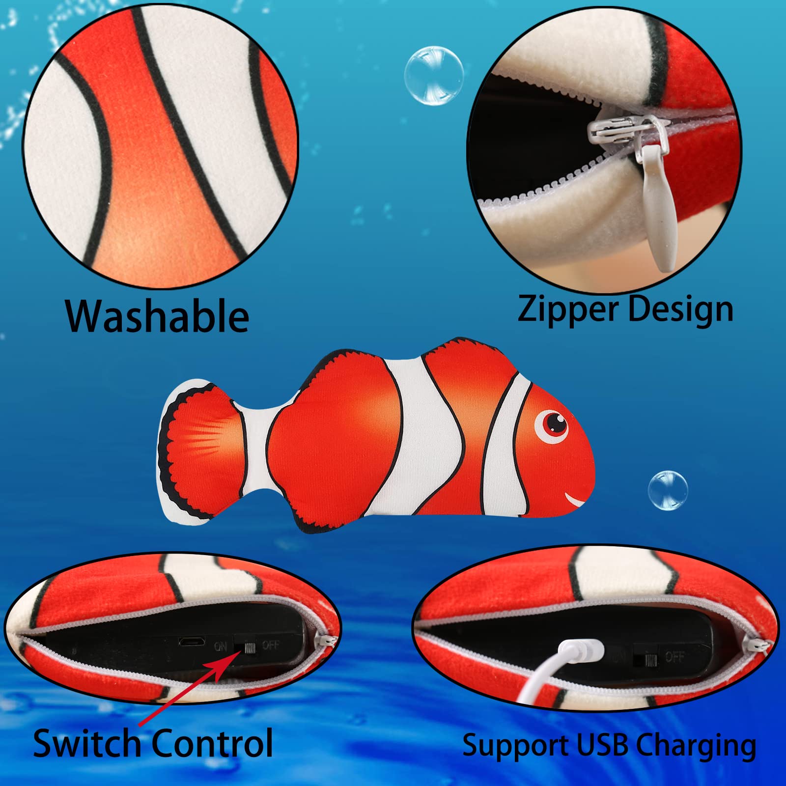 Vaiziq Plush Toy, Flopping Fish Electric Moving Dog Fish Toy, Interactive Pet Toys For Dog Exercise, Small And Medium Dogs